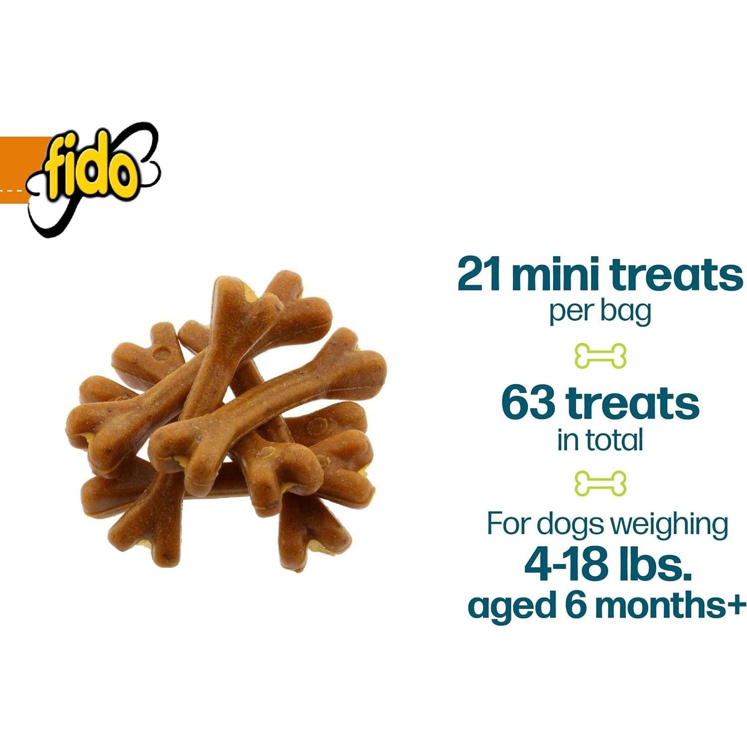 Huesos Doozie Fido para Perros Mini Sabor Cacahuate 21ct