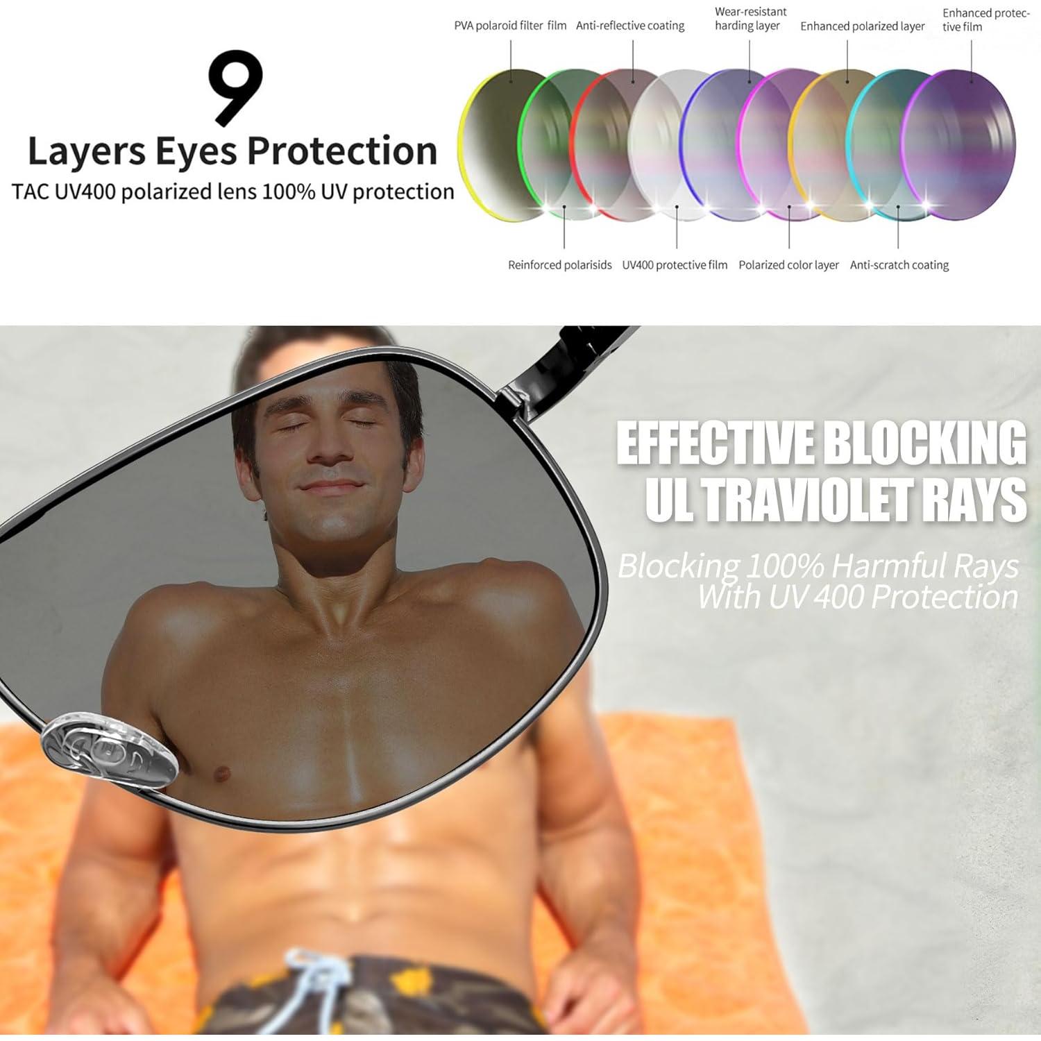 Gafas de Sol Joopin Aviador Polarizadas UV400 para Hombres