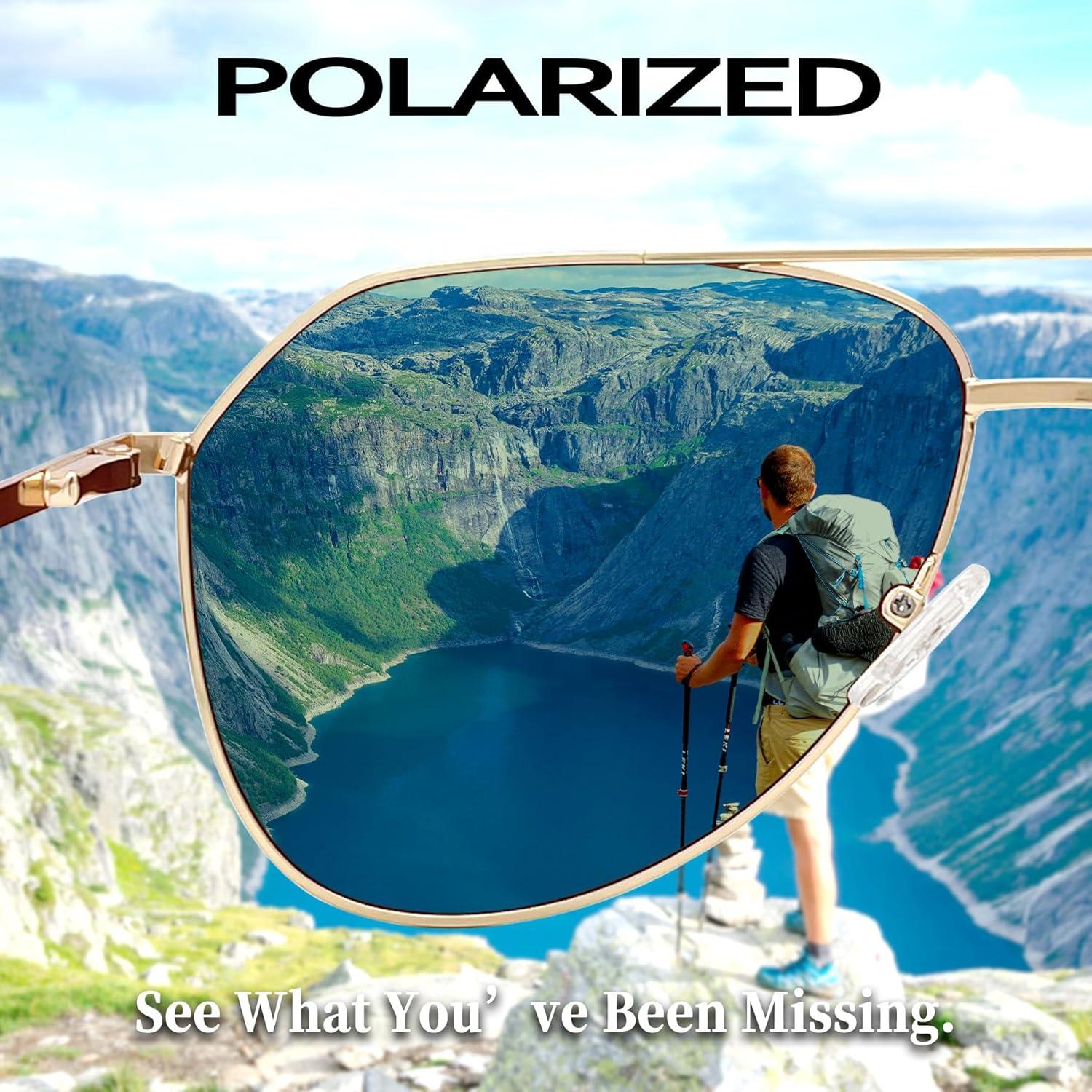 Gafas de Sol Joopin Aviador Polarizadas UV400 Doradas