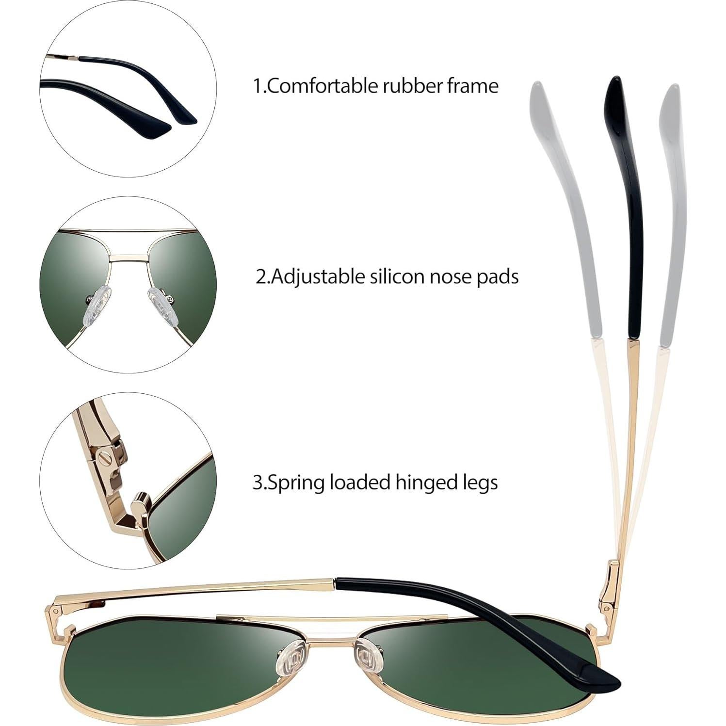 Gafas de Sol Joopin Aviador Polarizadas UV400 Doradas