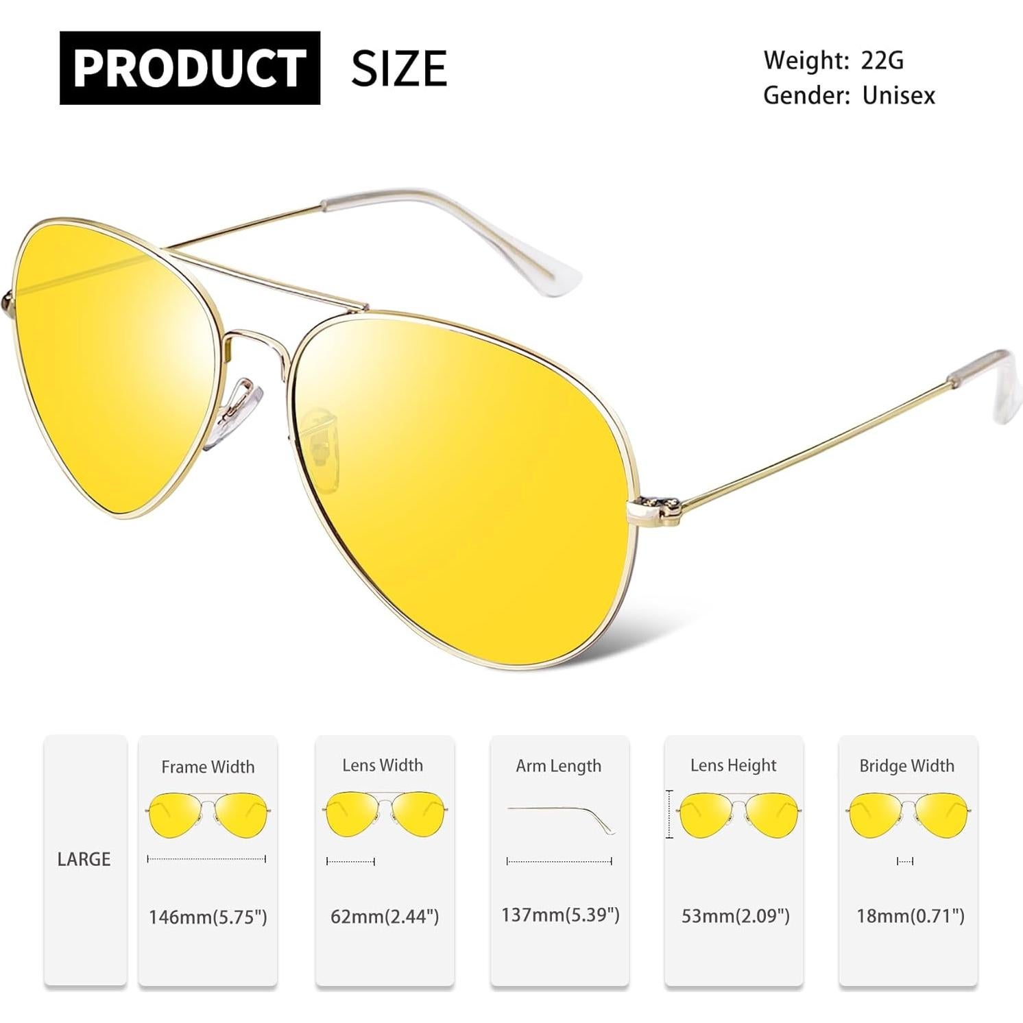 Gafas de sol aviador Joopin UV400 para hombres y mujeres