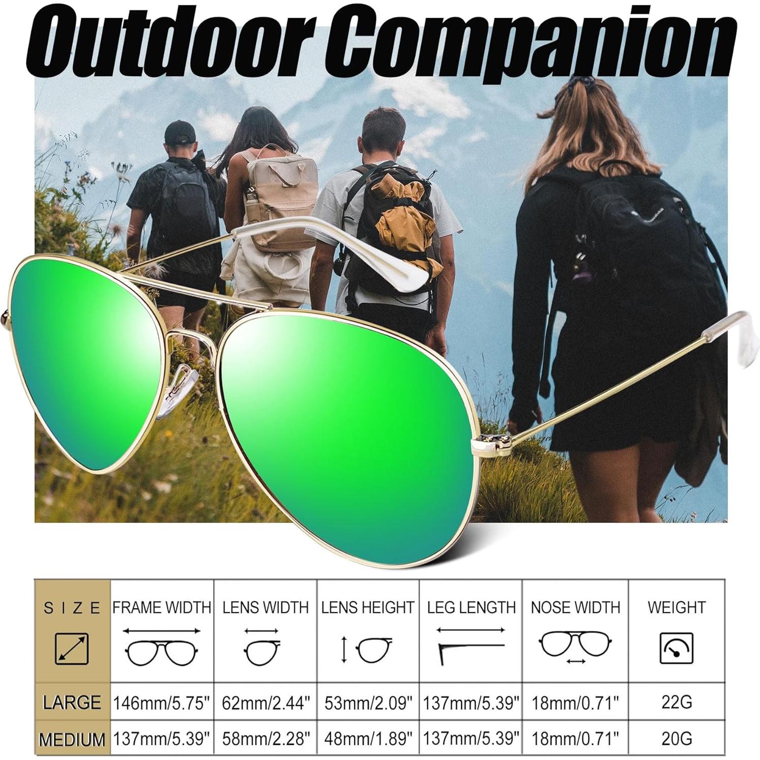 Gafas de sol aviador Joopin polarizadas UV400 verdes