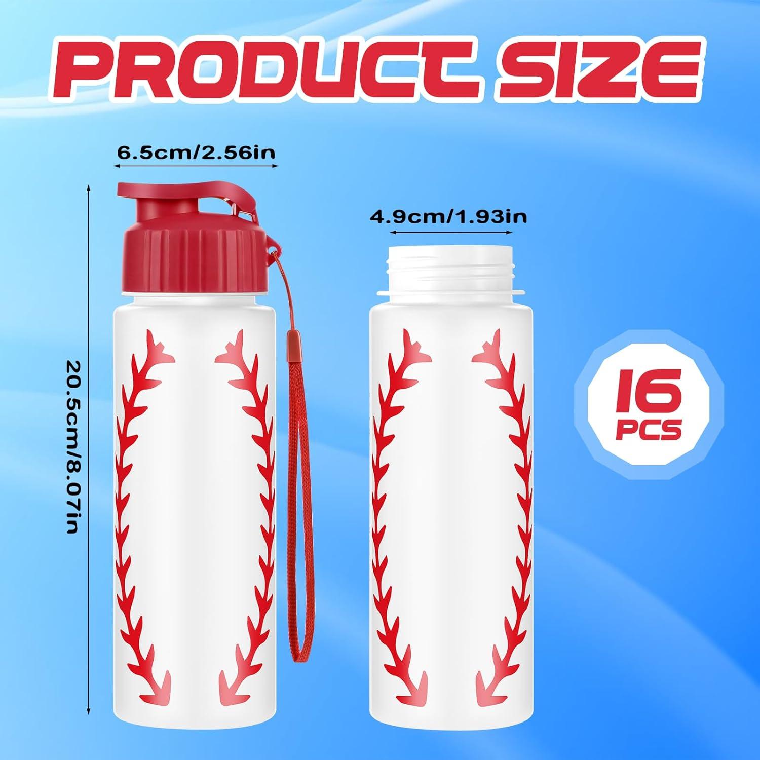Set de 16 Botellas de Agua Reutilizables Olgaa 20 oz Béisbol