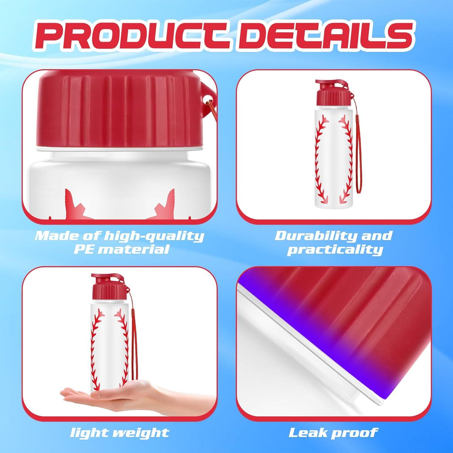 Set de 16 Botellas de Agua Reutilizables Olgaa 20 oz Béisbol