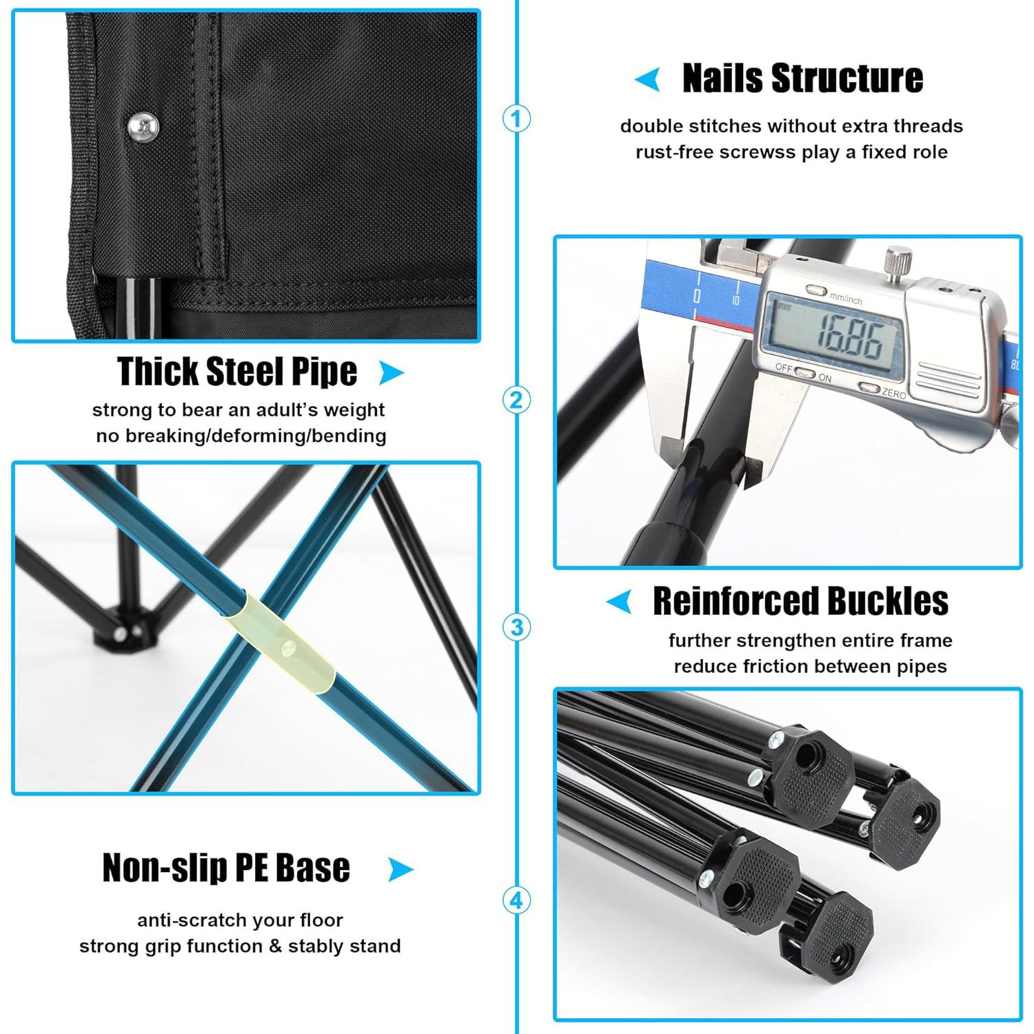 Conjunto 2 Sillas Plegables HaSteeL para Camping y Jardín