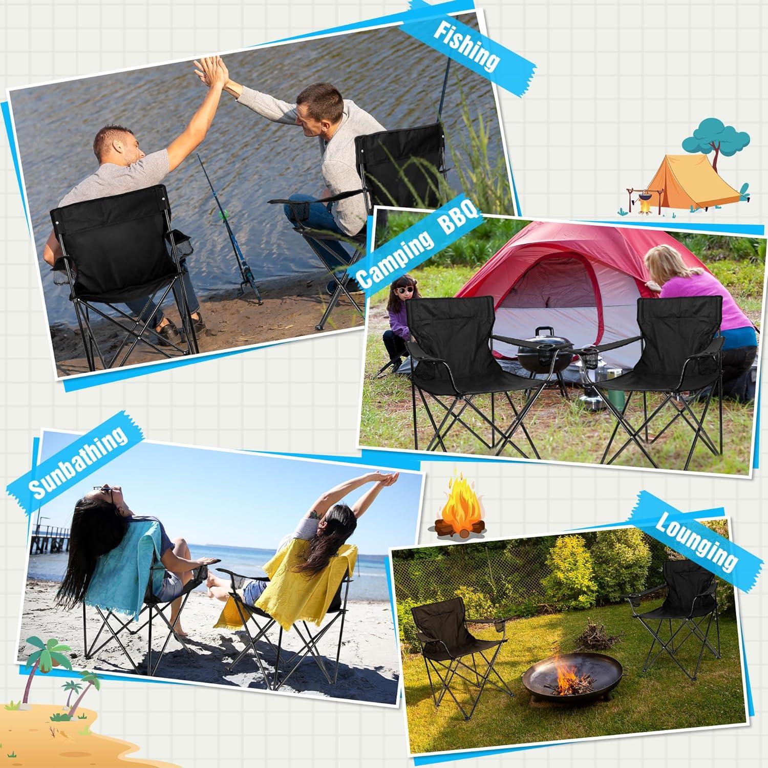 Conjunto 2 Sillas Plegables HaSteeL para Camping y Jardín