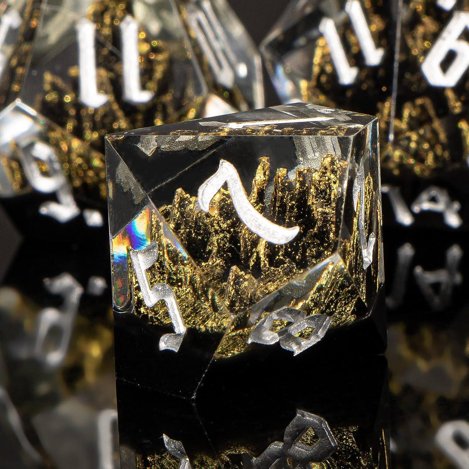 Juego de Dados de Resina DND Kerwells - 7 Piezas con Estuche