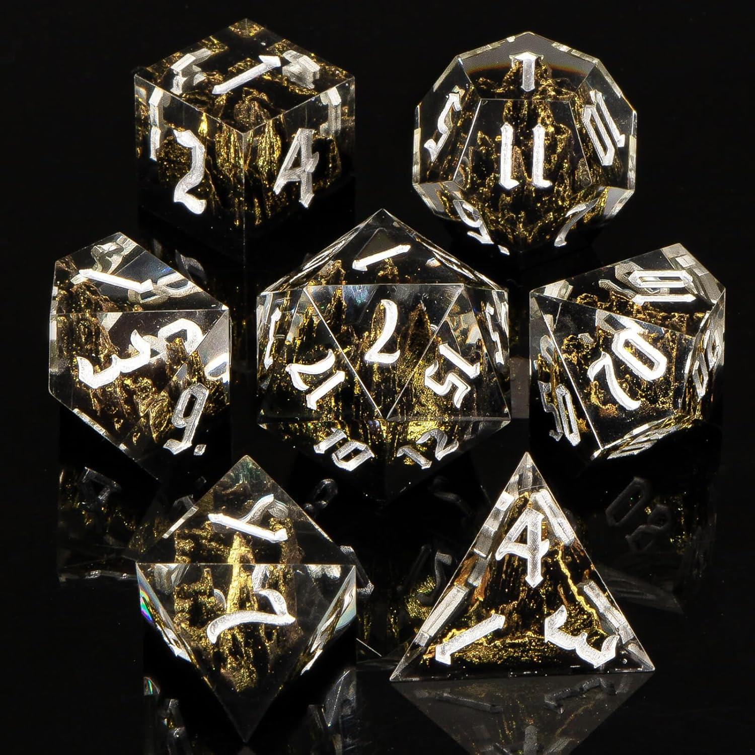 Juego de Dados de Resina DND Kerwells - 7 Piezas con Estuche