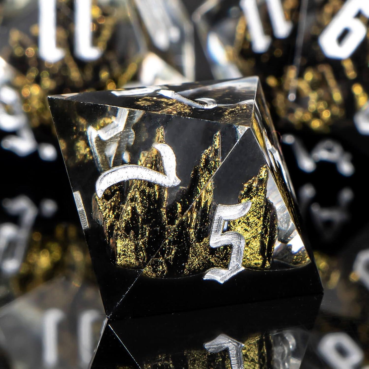 Juego de Dados de Resina DND Kerwells - 7 Piezas con Estuche