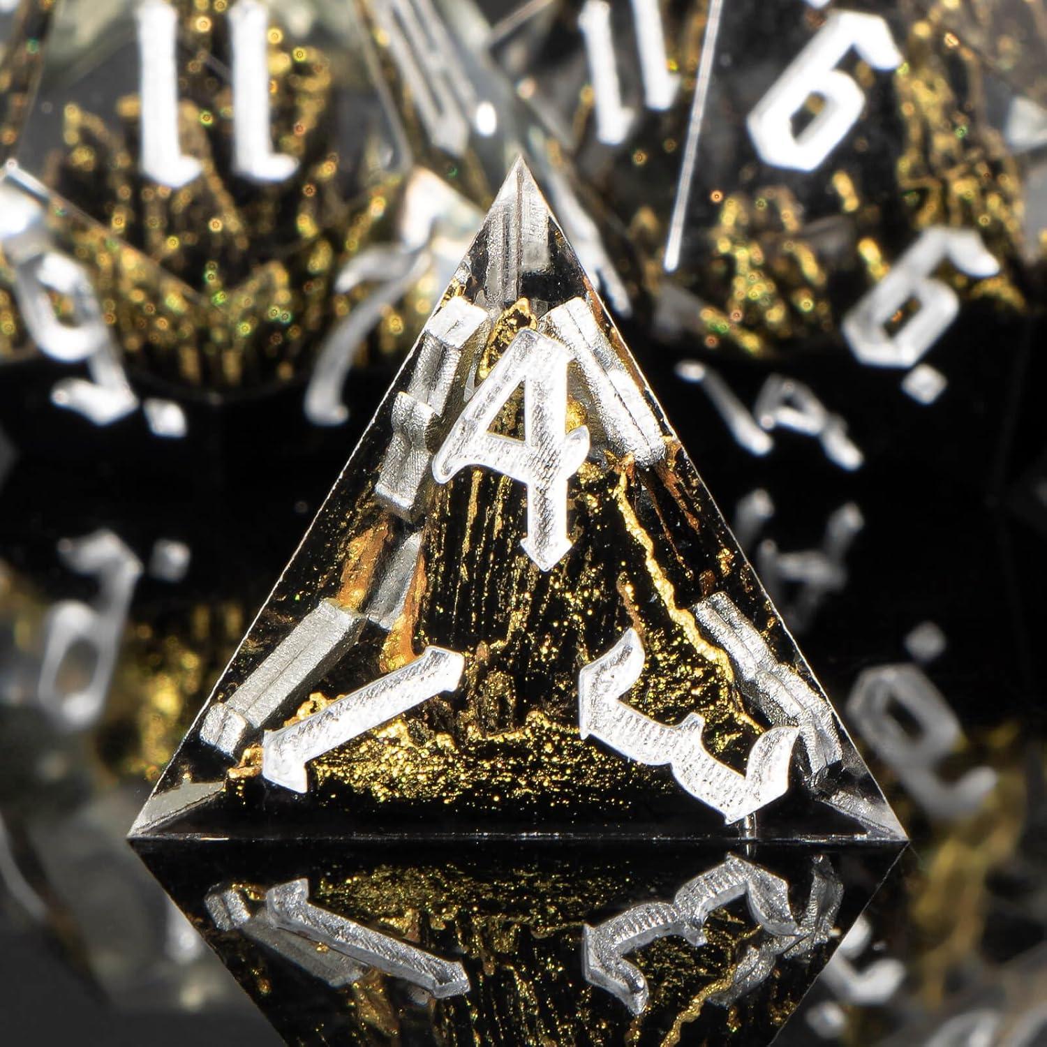 Juego de Dados de Resina DND Kerwells - 7 Piezas con Estuche