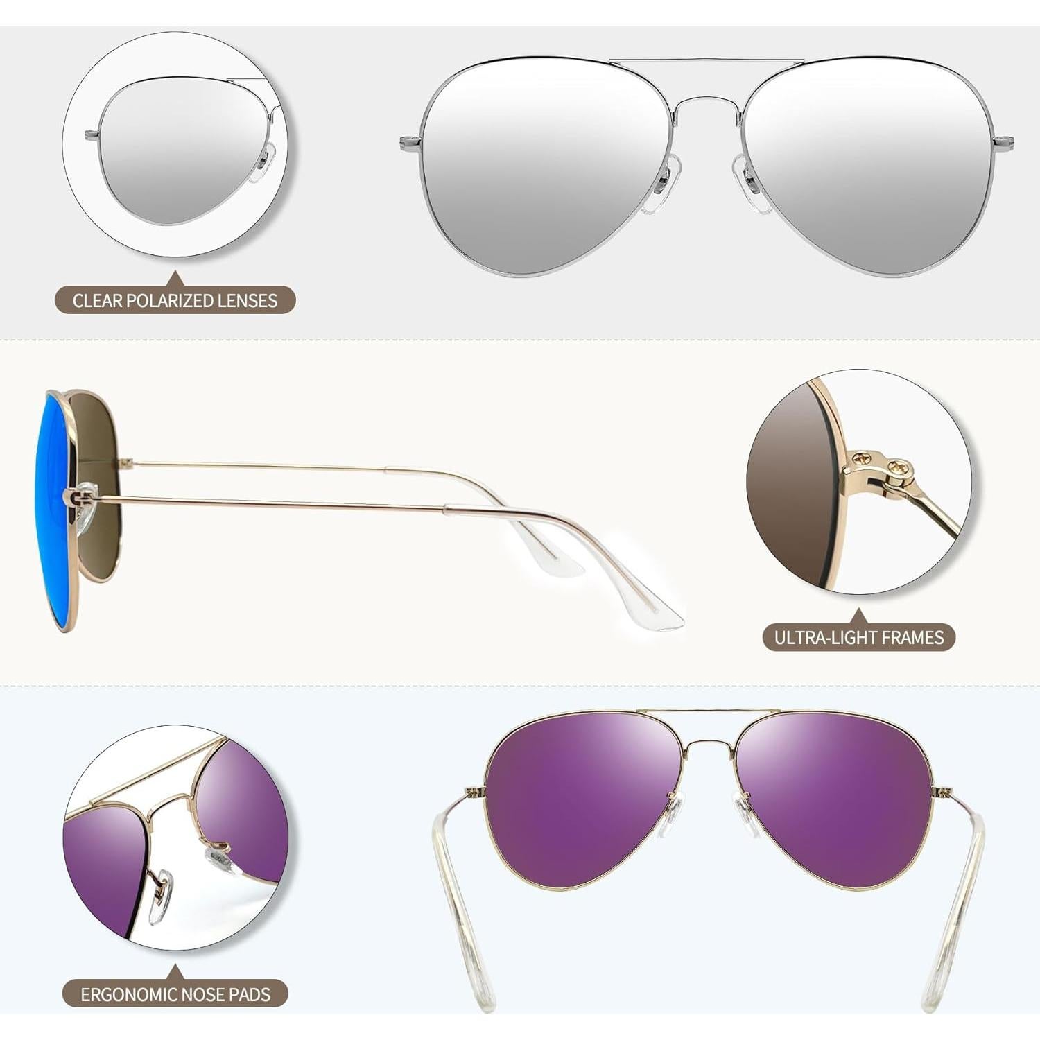 Gafas de sol polarizadas Joopin aviador UV400 para hombres