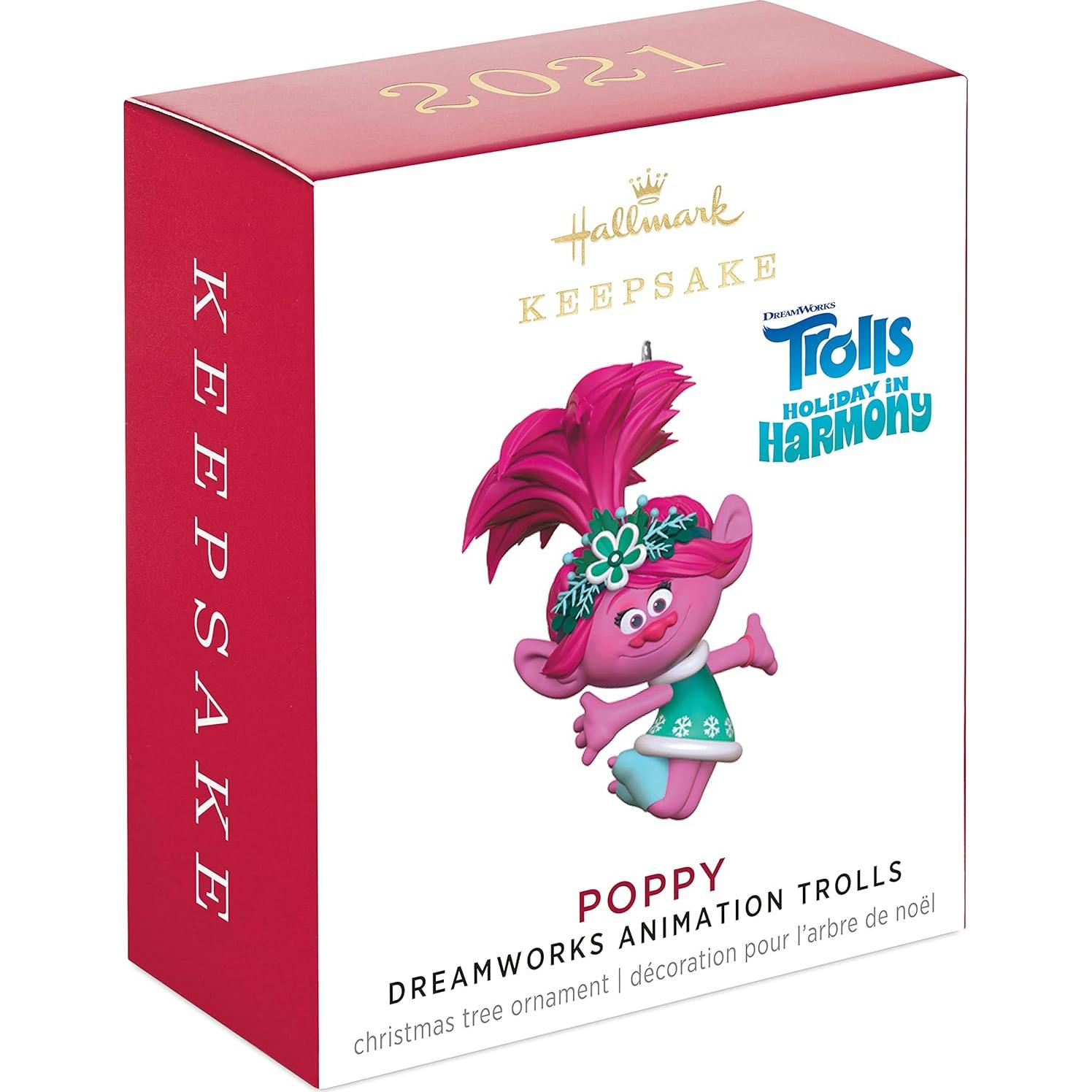 Adorno Navideño Miniatura Hallmark Poppy Trolls 2021 2.54 cm