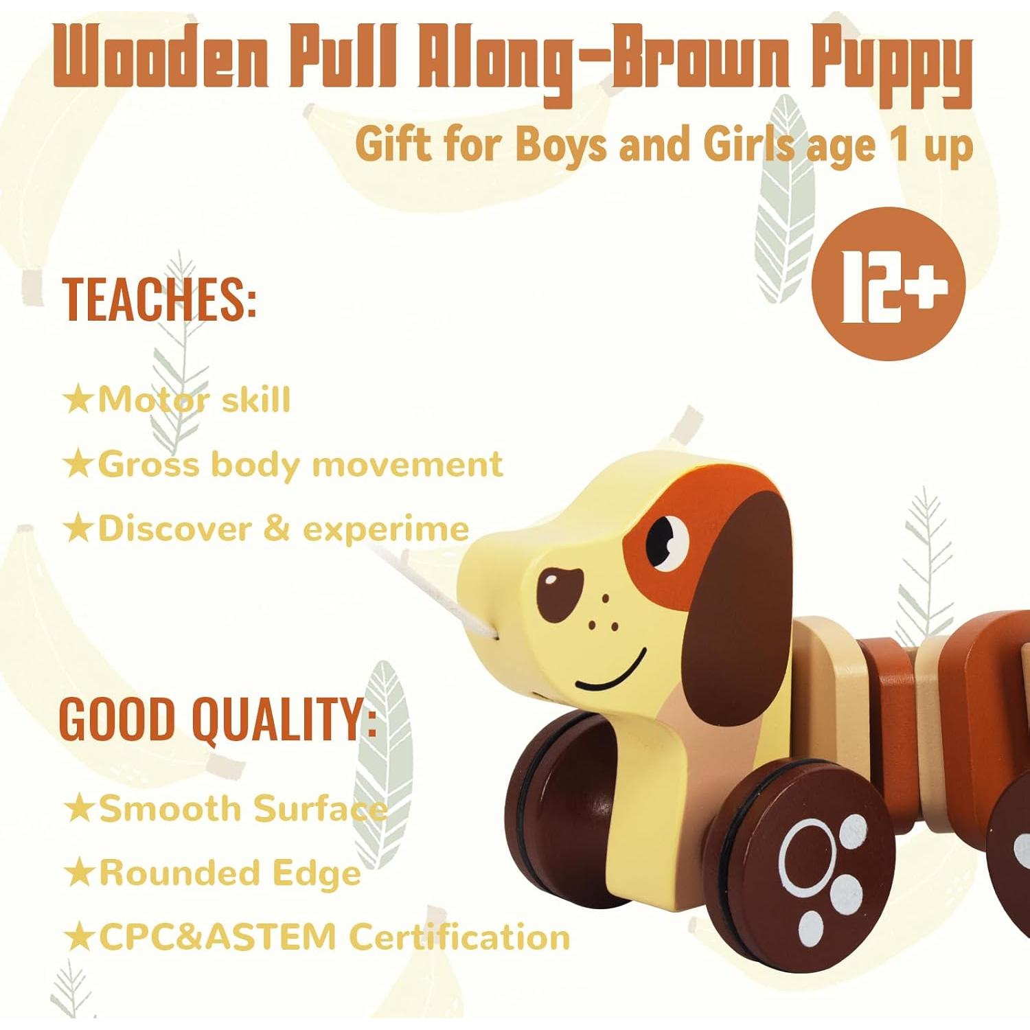 Coche de Juguete de Madera Wooden Edu para Bebés 15.24x12.7cm