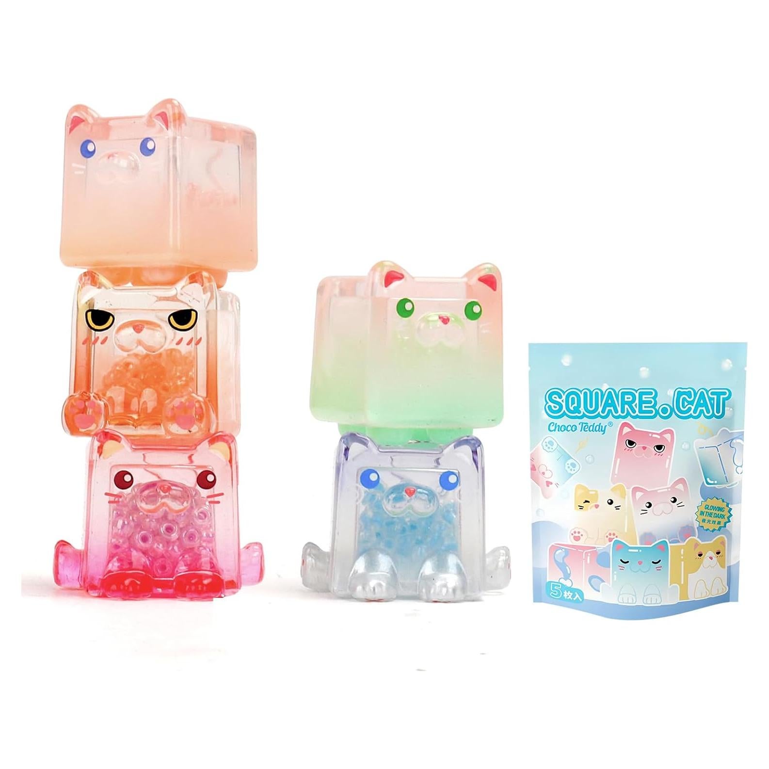 Paquete Sorpresa Gato Cuadrado Choco Teddy 5 Figuras Coleccionables