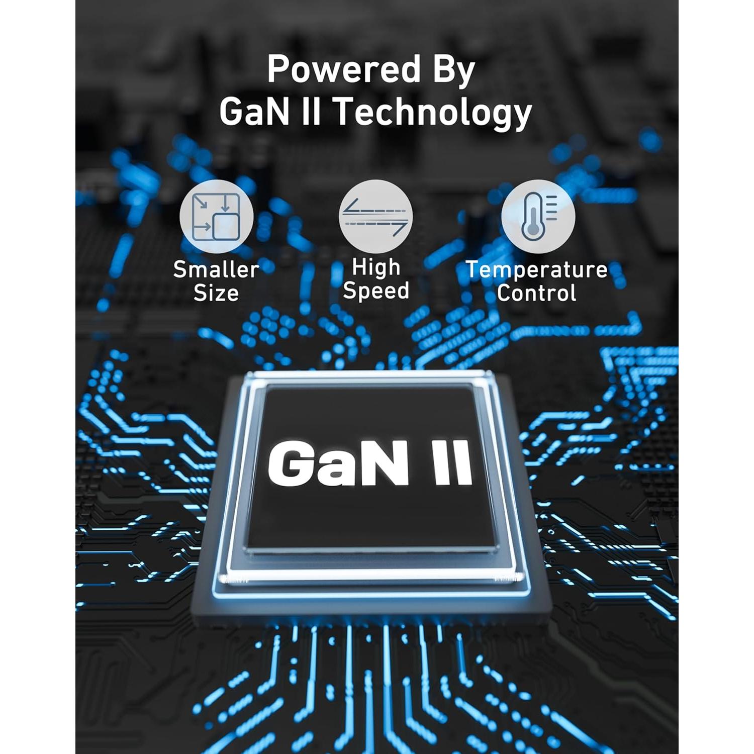 Cargador USB C Nekmit 67W Rápido 3 Puertos GaN Negro