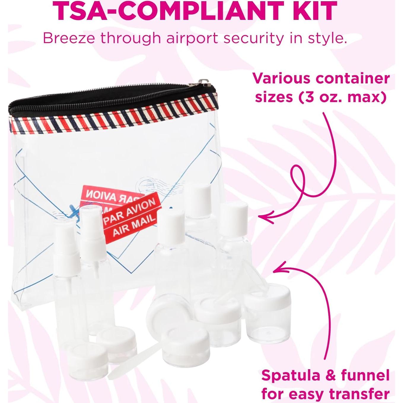 Kit de Aseo de Viaje Miamica 12 Piezas Aprobado por TSA