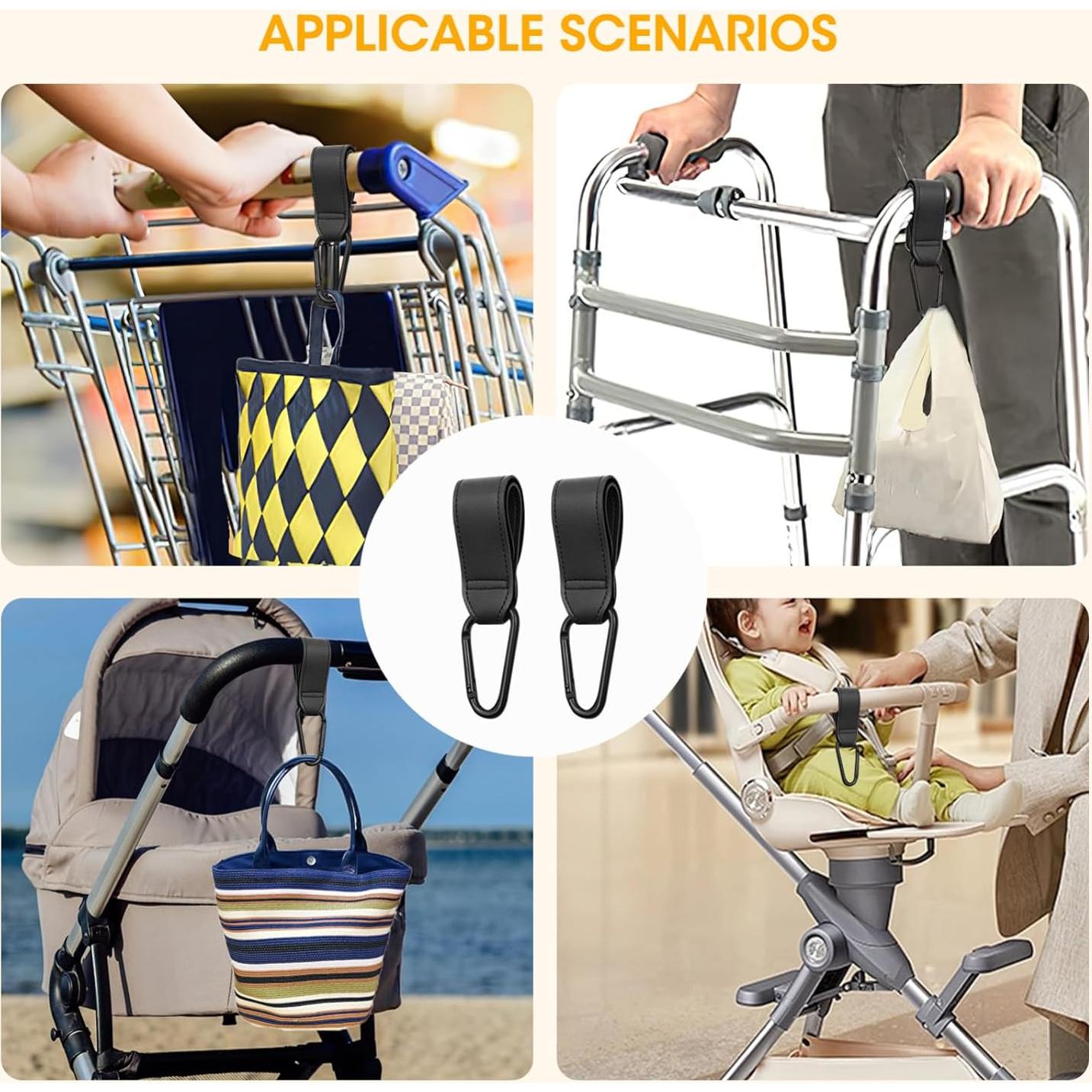 Ganchos Universales para Cochecitos 2PCS - Negro, 20kg