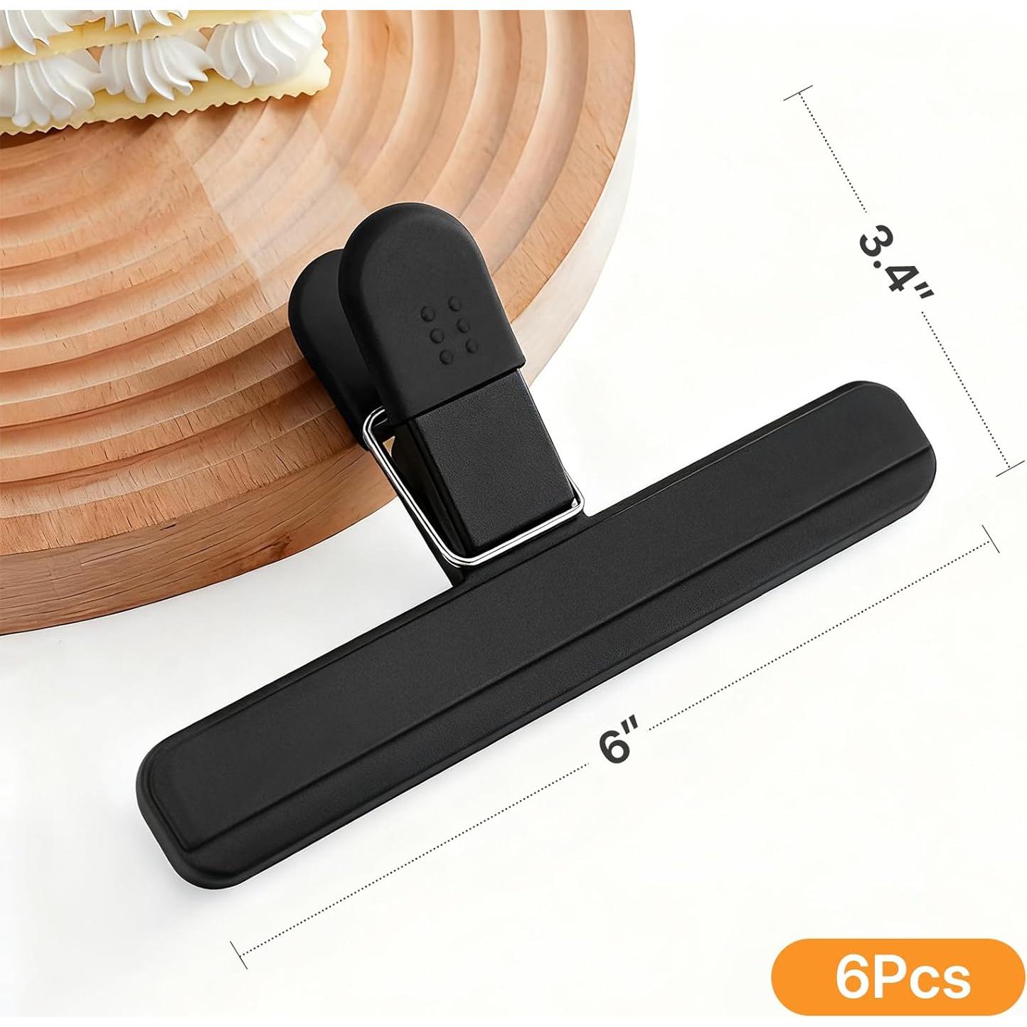 Pinzas para Alimentos EWOID - Paquete de 6 Clips Grandes 15.24 cm