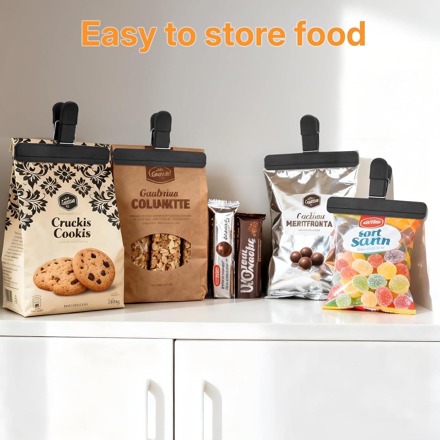 Pinzas para Alimentos EWOID - Paquete de 6 Clips Grandes 15.24 cm