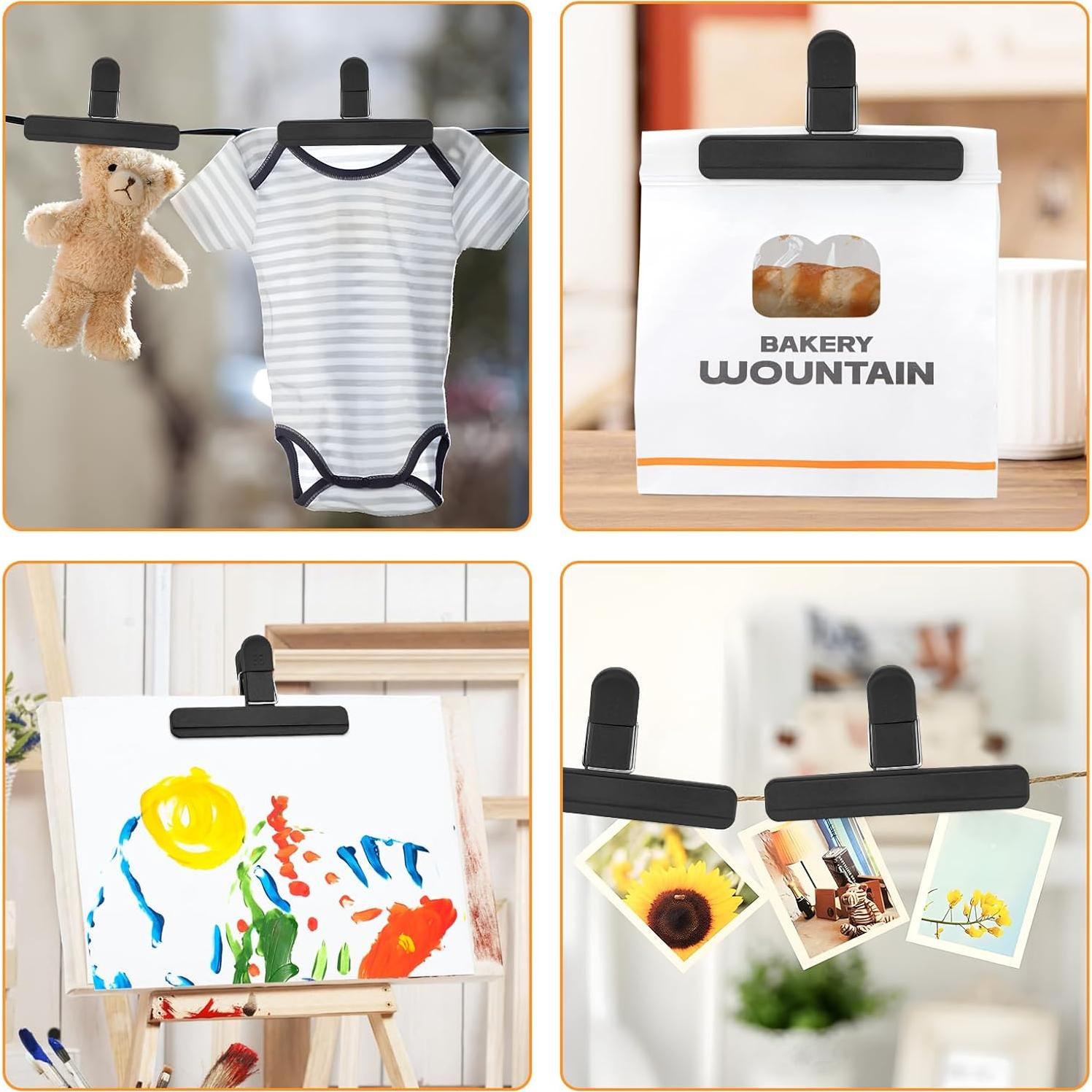 Pinzas para Alimentos EWOID - Paquete de 6 Clips Grandes 15.24 cm