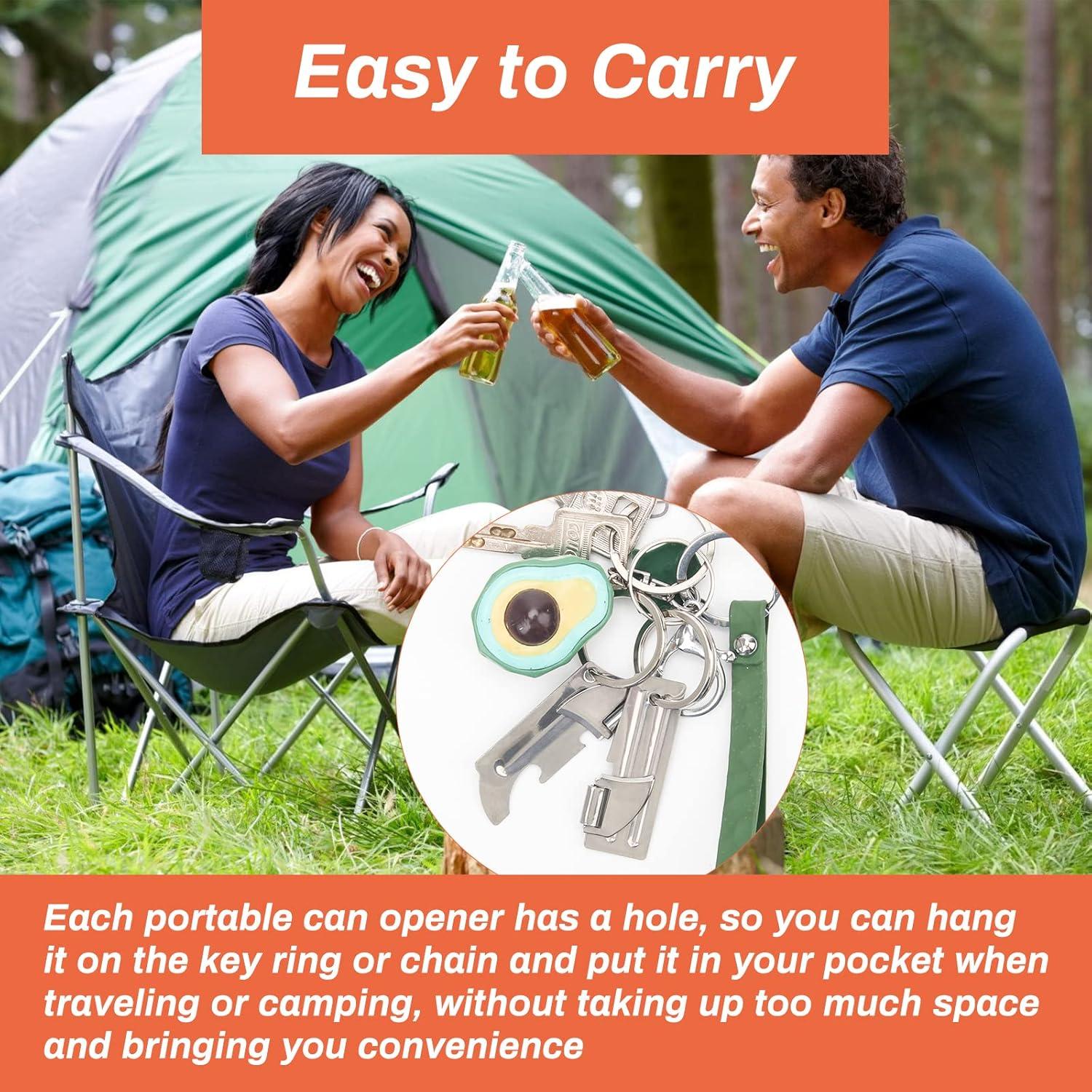 12 Abrelatas de Acero Inoxidable Anglecai para Camping