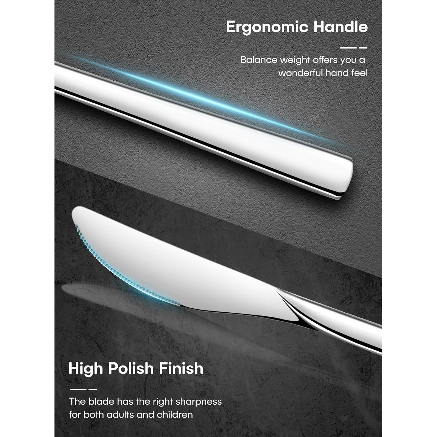 Juego de 24 cuchillos de cena Stapava, acero inoxidable 21.6 cm