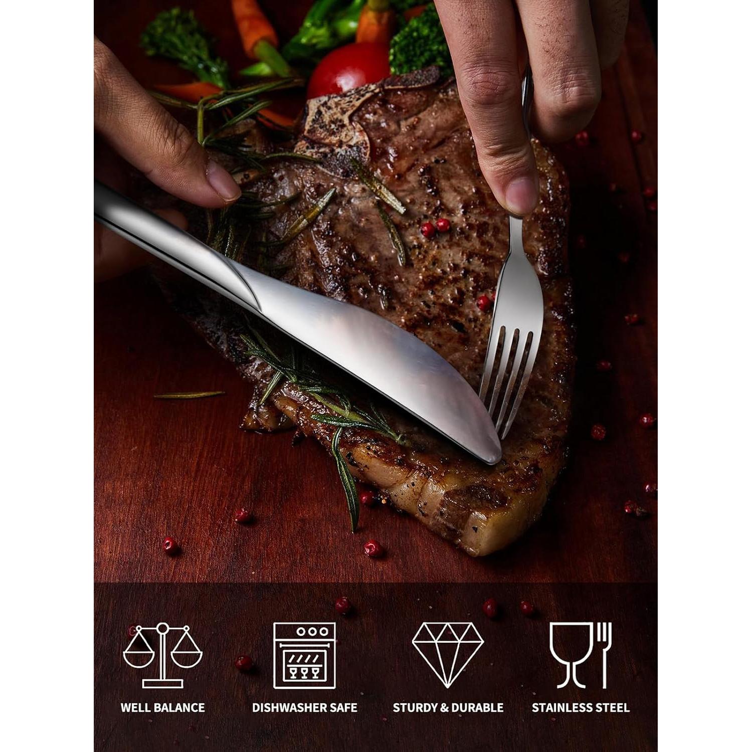 Juego de 24 cuchillos de cena Stapava, acero inoxidable 21.6 cm