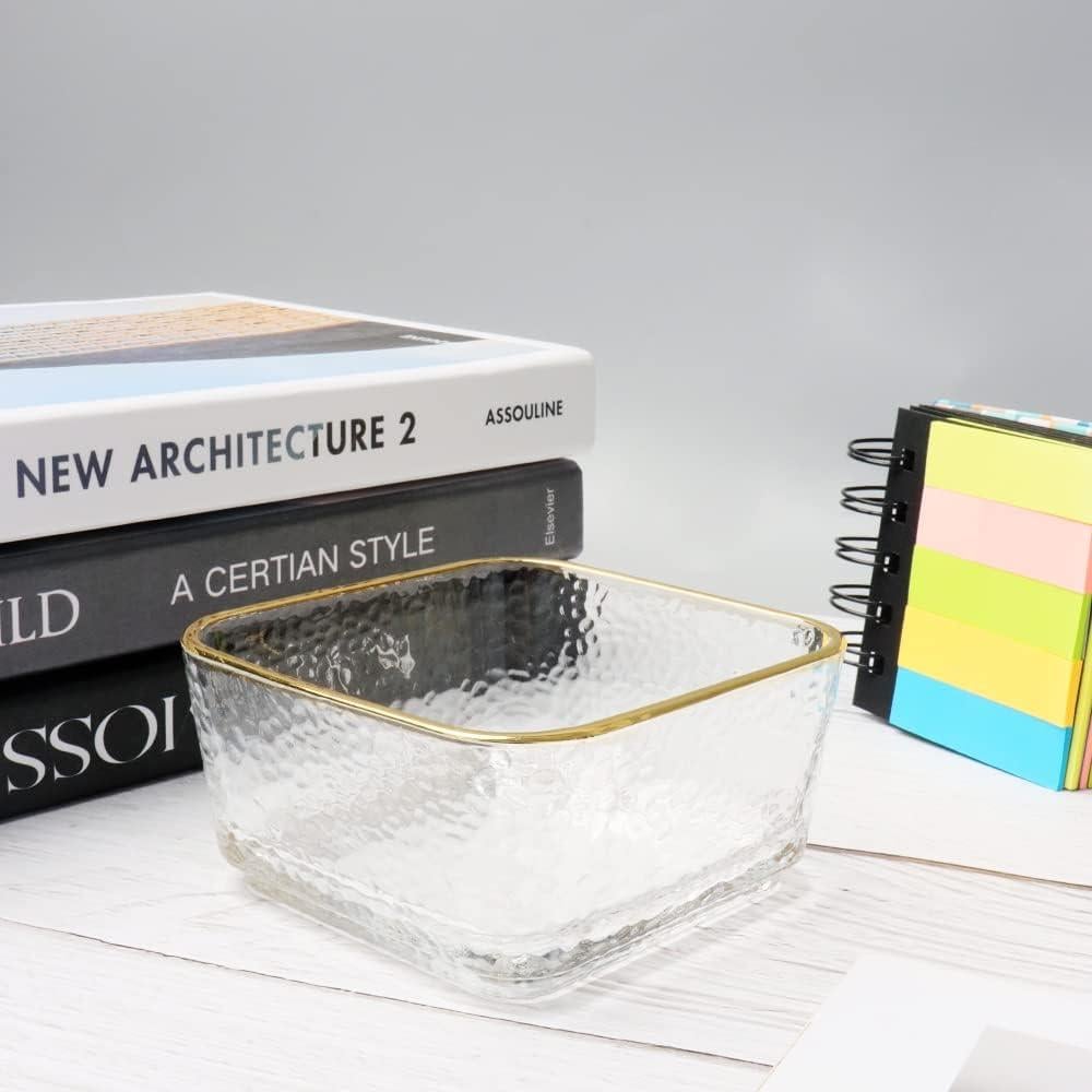 Soporte para Clips de Papel AxeWoodz Vidrio Dorado 98x75x50mm