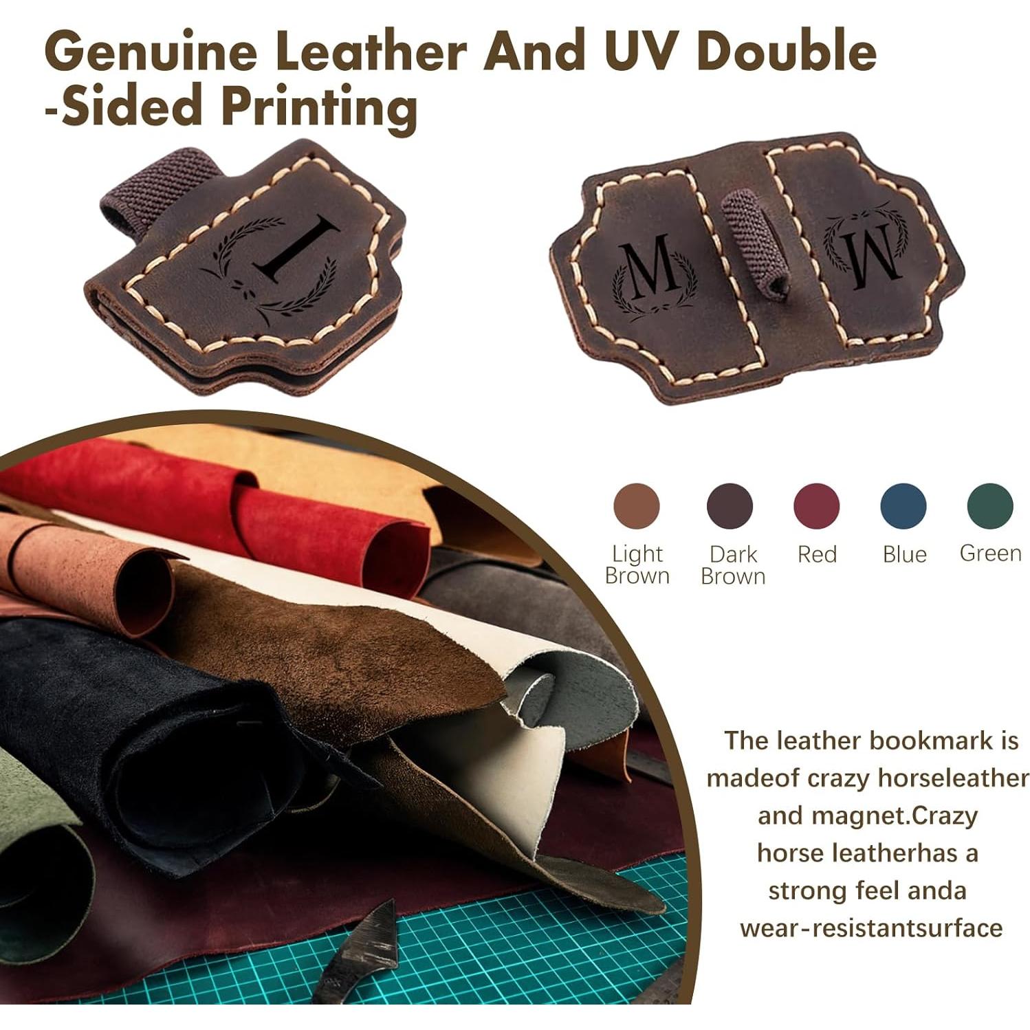 Marcador de Páginas Magnético de Cuero Aebgsa Verde Oscuro