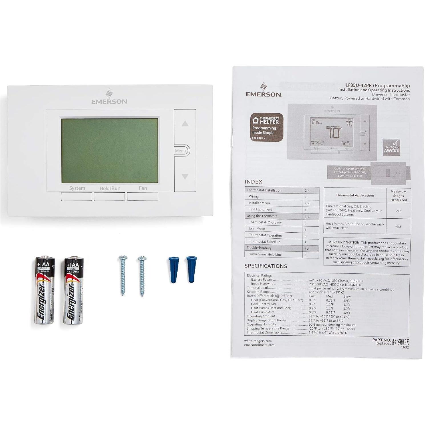 Termostato Programable Emerson 1F85U-42PR LCD 7 Días