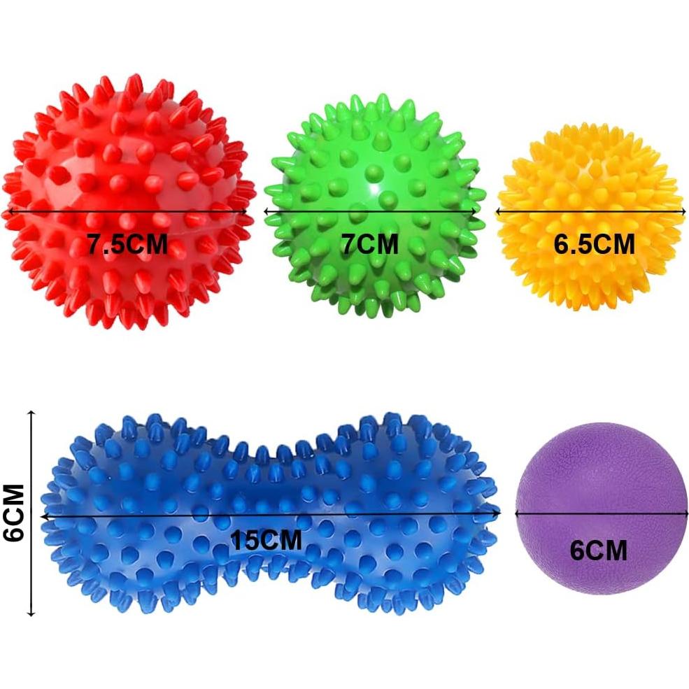 Herramientas de Masaje MUMUWIND - 7 Pelotas Espinosas y Rodillo