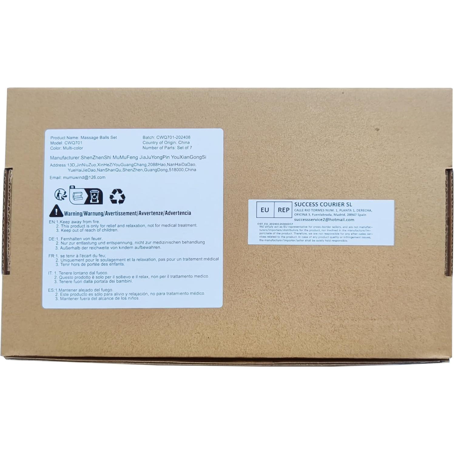 Herramientas de Masaje MUMUWIND - 7 Pelotas Espinosas y Rodillo