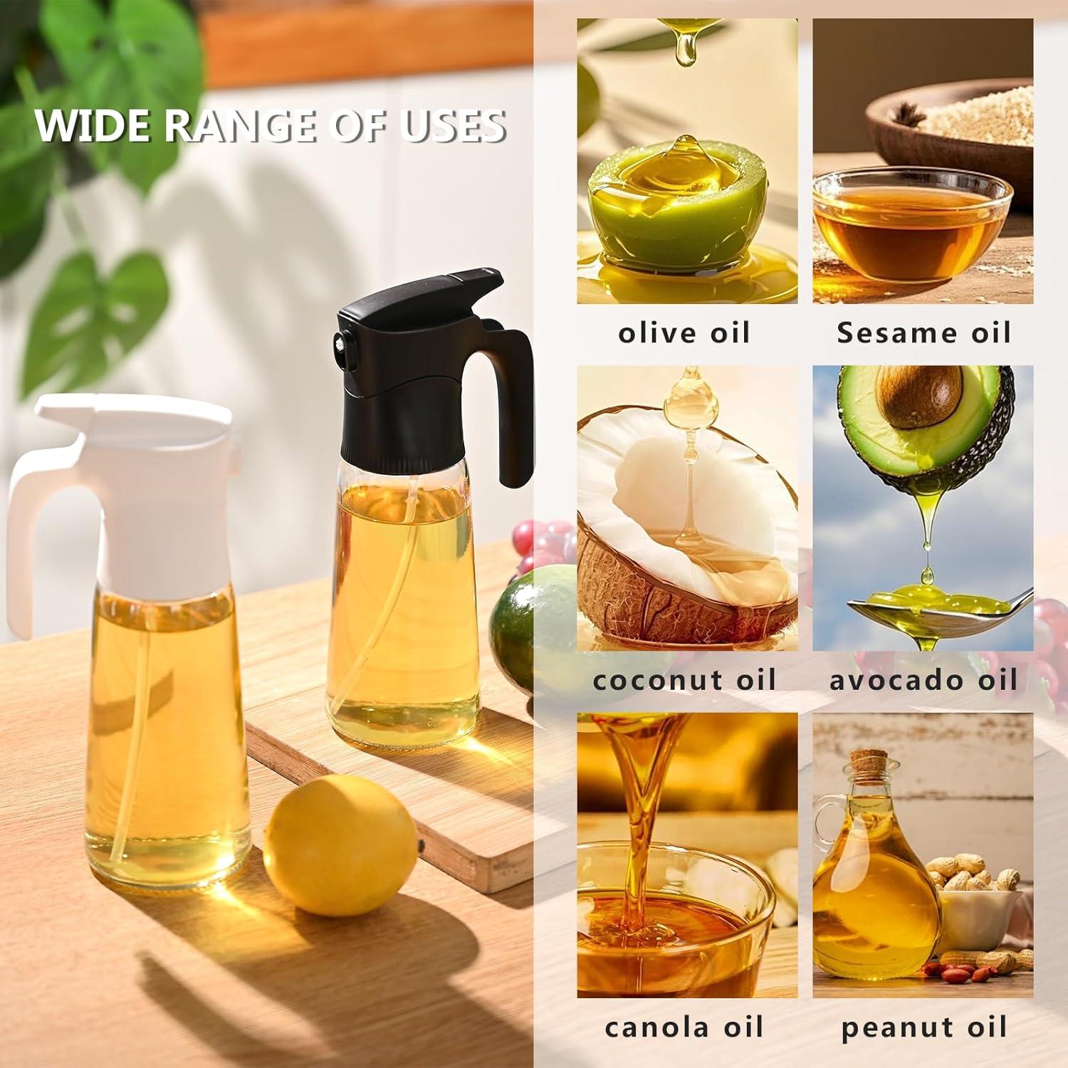 Botella Spray de Aceite de Oliva NYXVAULT 300ml Vidrio Negro