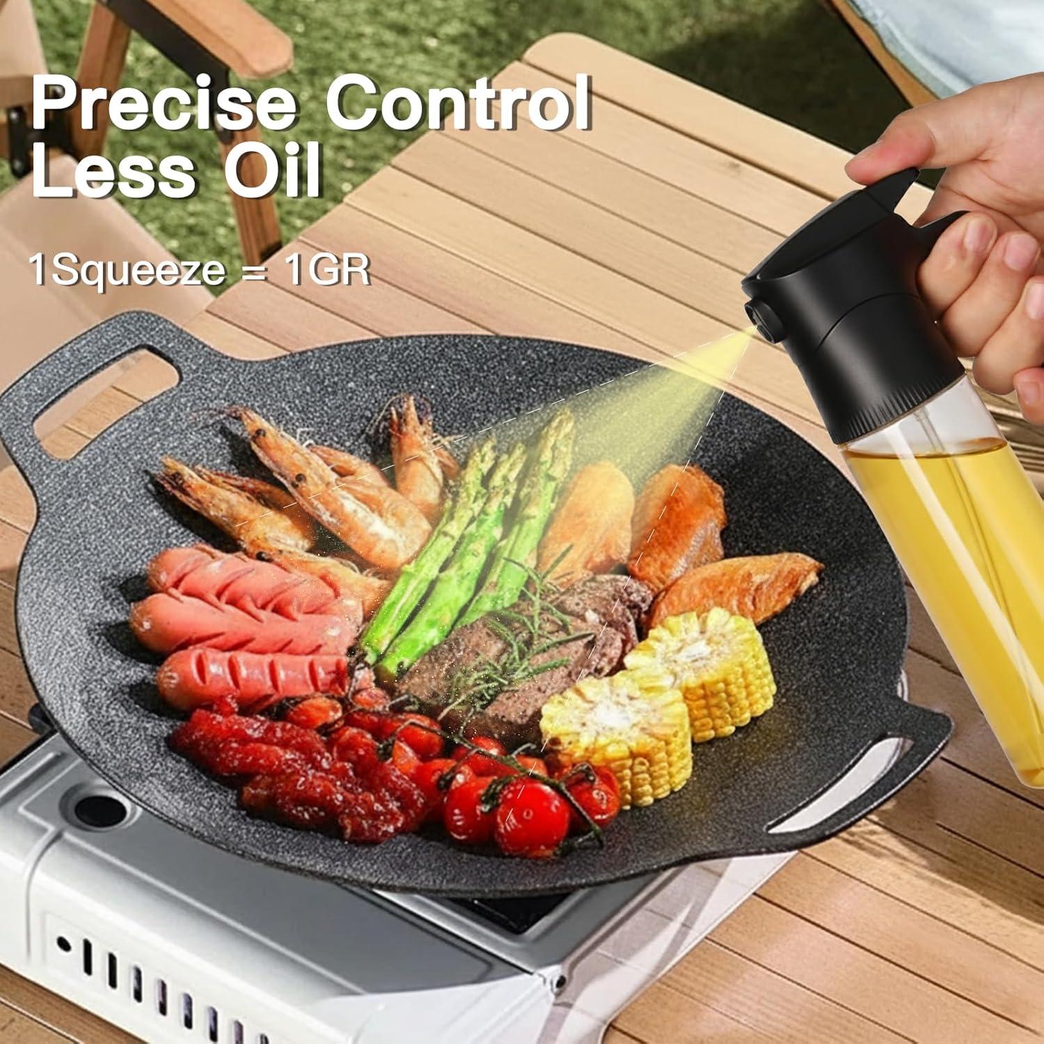 Botella Spray de Aceite de Oliva NYXVAULT 300ml Vidrio Negro