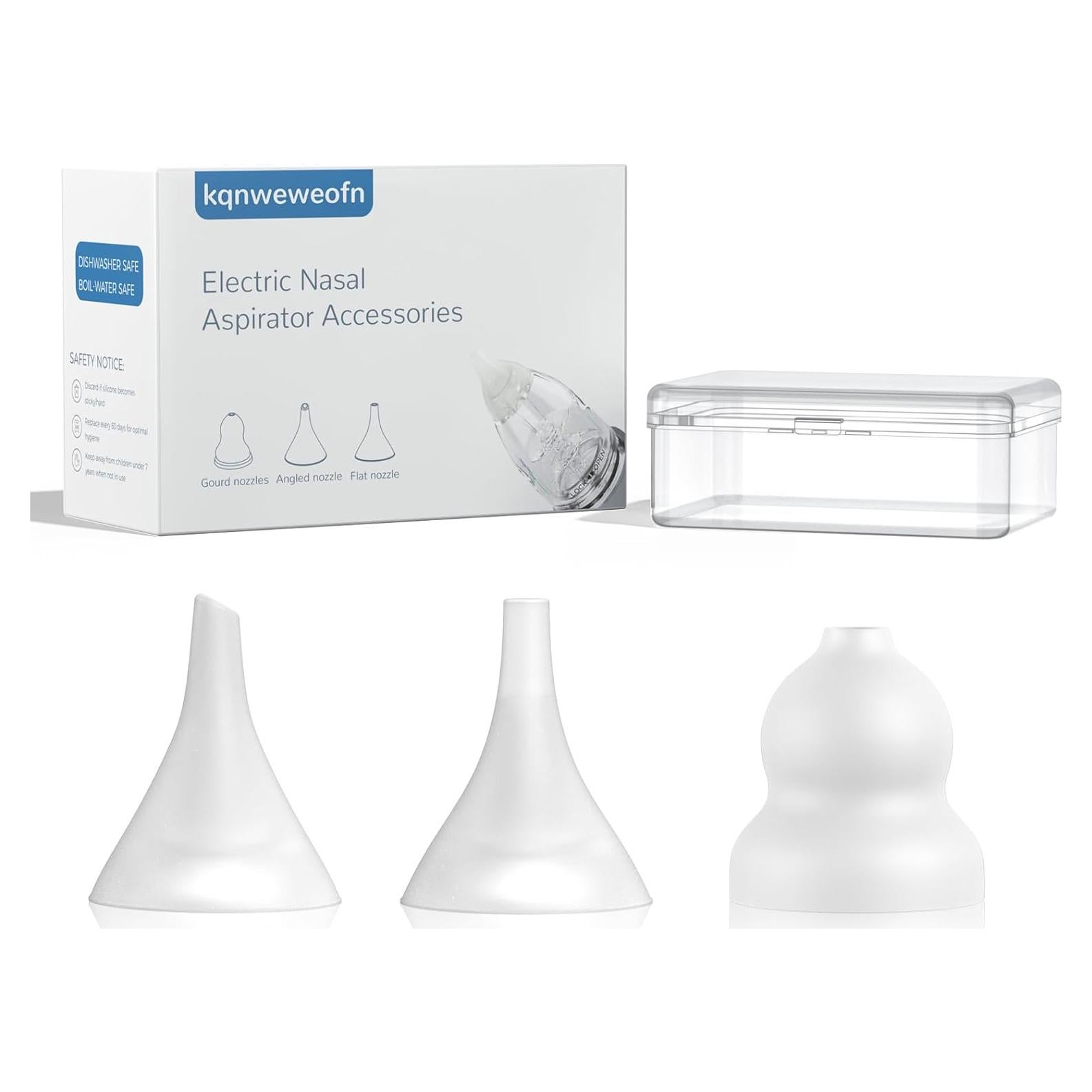 Paquete de 3 Puntas de Aspirador Nasal Silicona Gourd Embudo Plana