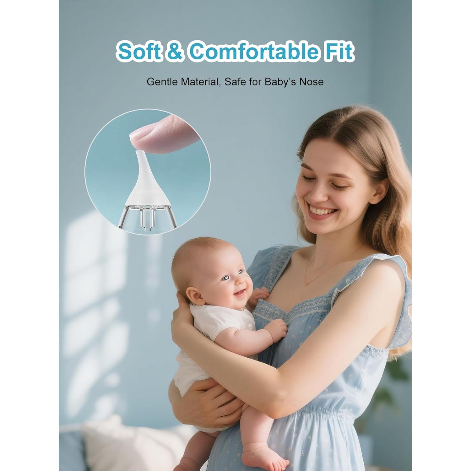 Paquete de 3 Puntas de Aspirador Nasal Silicona Gourd Embudo Plana