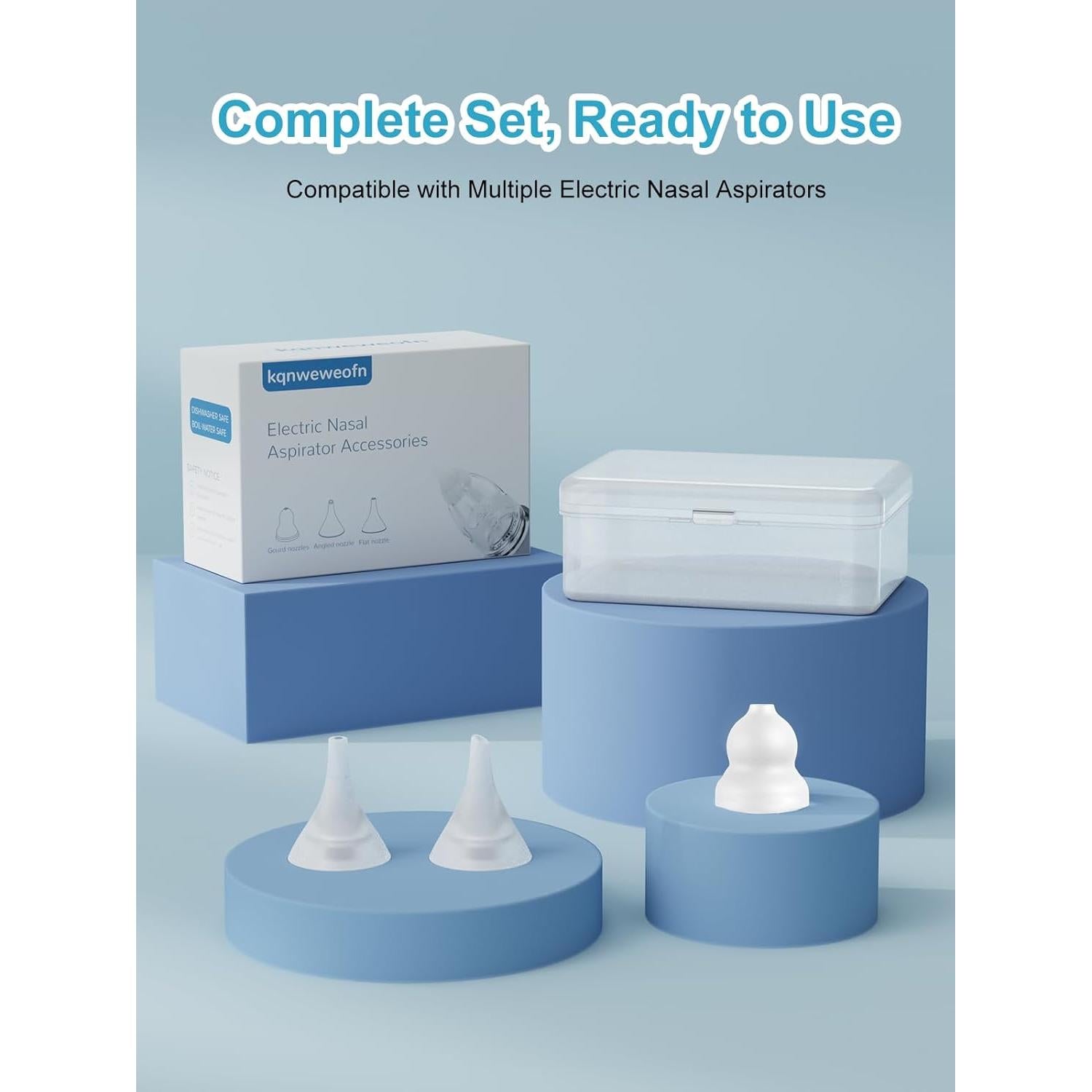 Paquete de 3 Puntas de Aspirador Nasal Silicona Gourd Embudo Plana