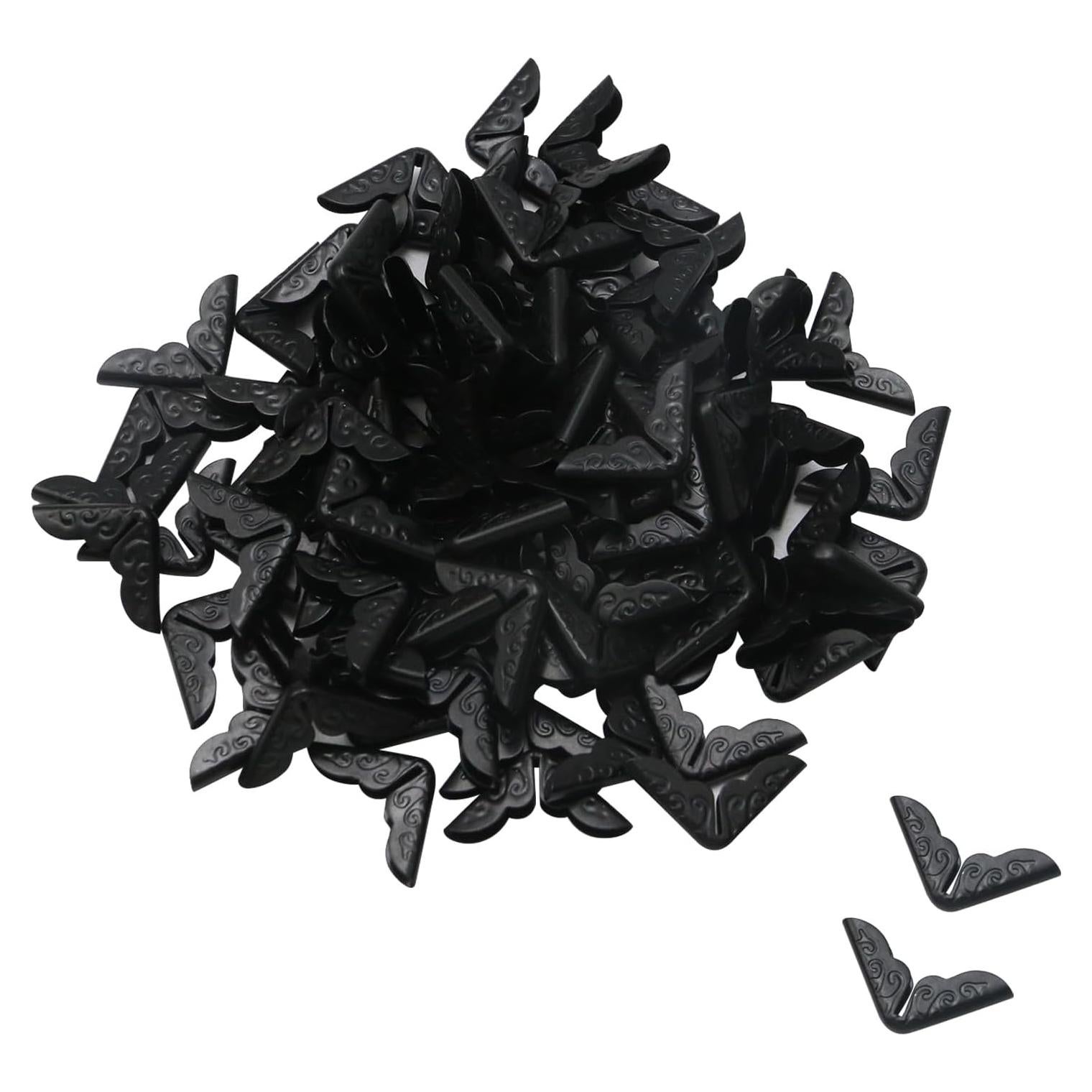 Protectores de Esquinas Mcredy de Metal Negro - Paquete de 100