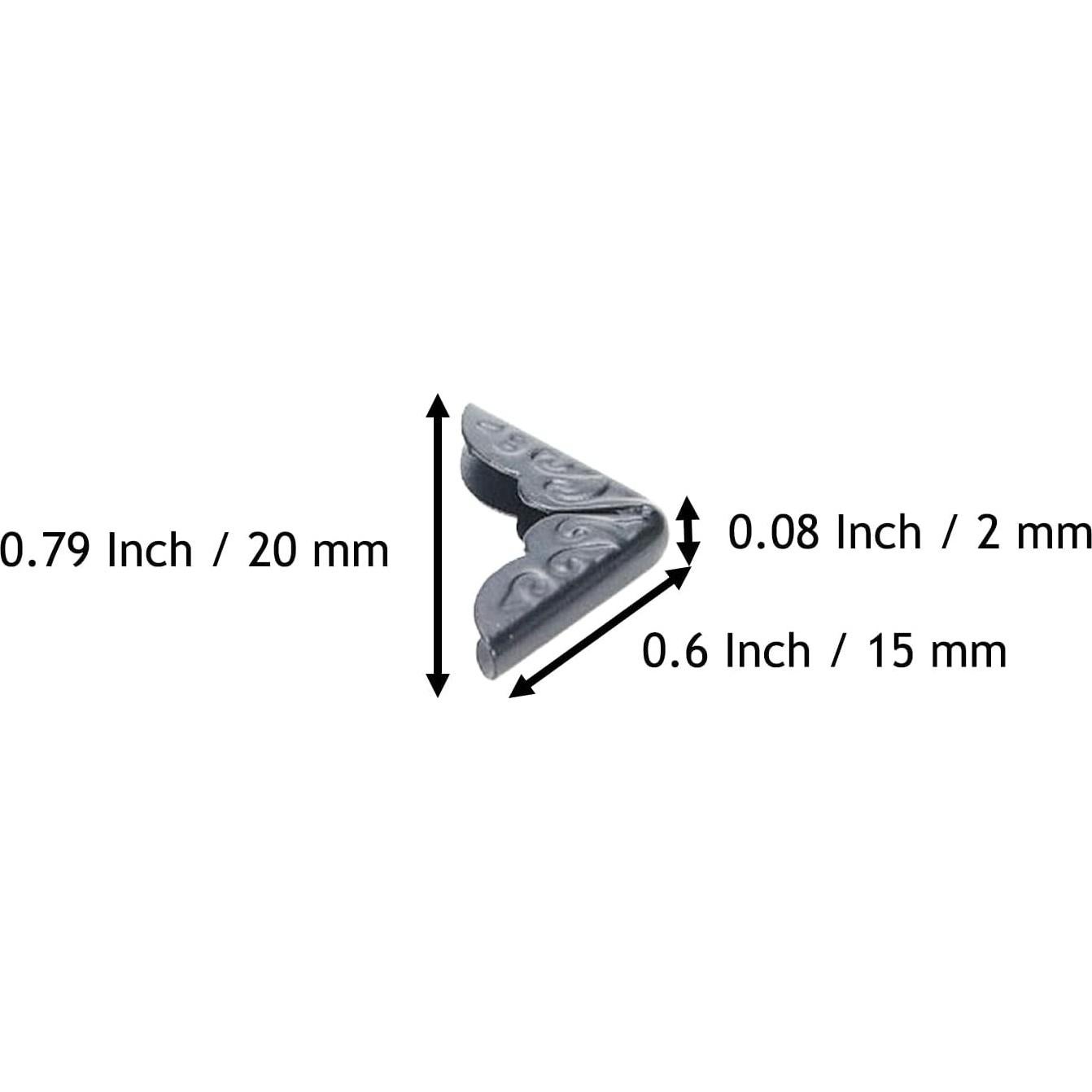 Protectores de Esquinas Mcredy de Metal Negro - Paquete de 100