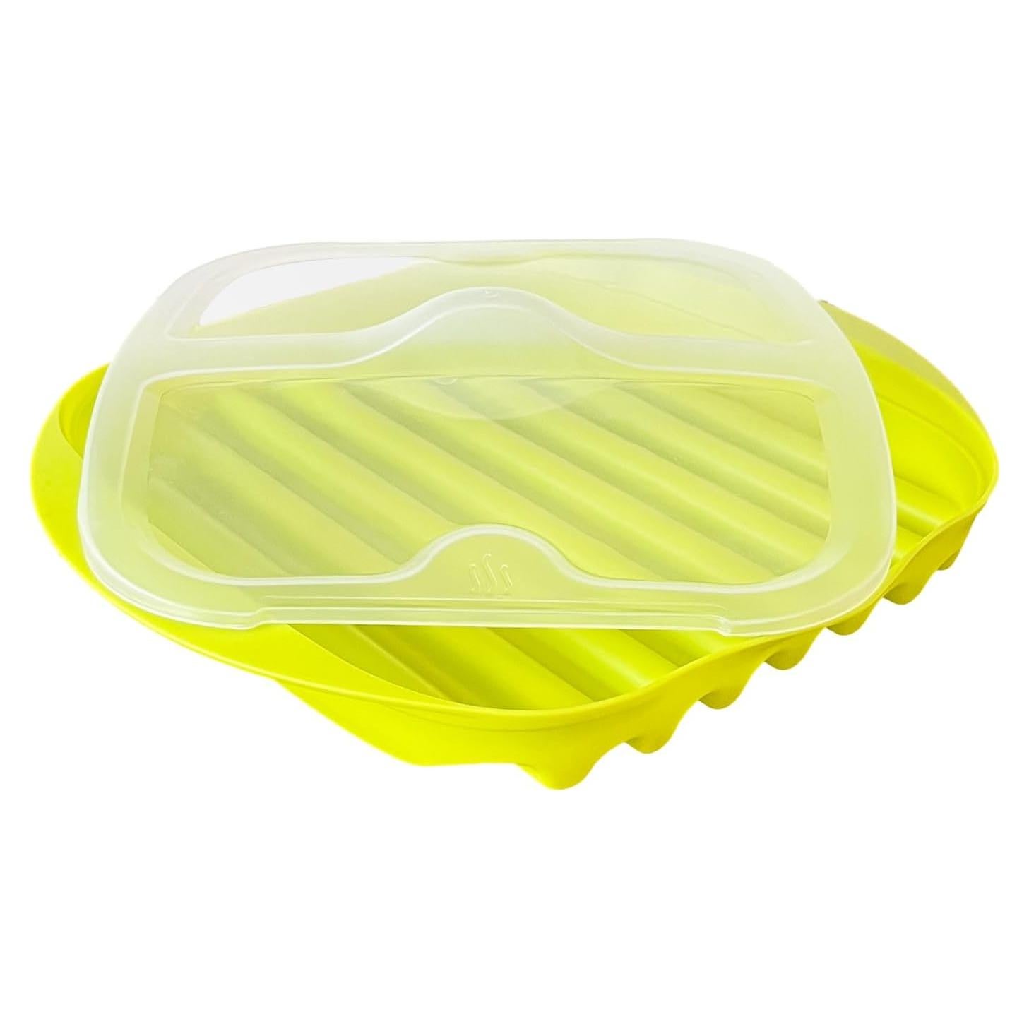 Cocinador de tocino para microondas Newkaijian verde 27x24cm