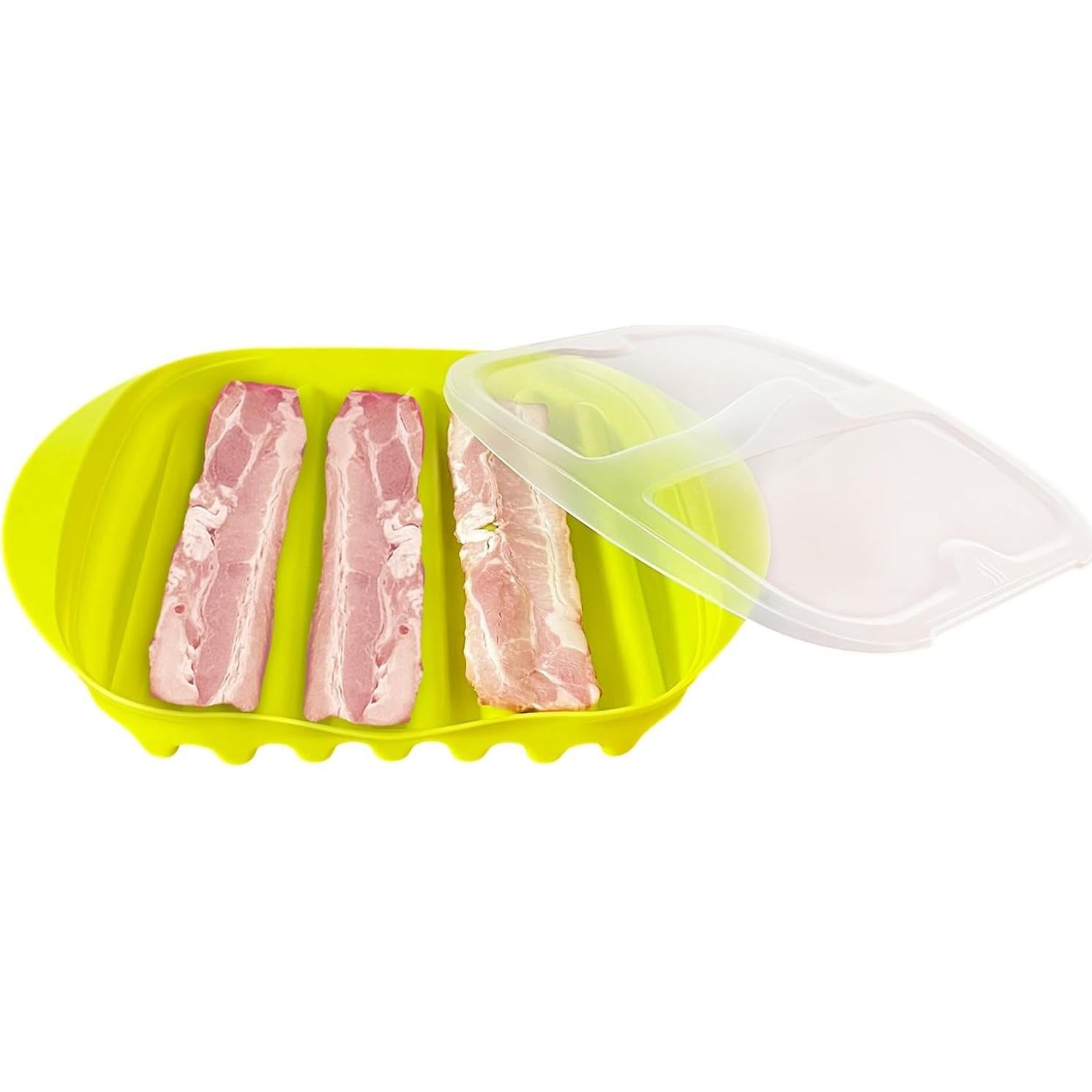 Cocinador de tocino para microondas Newkaijian verde 27x24cm