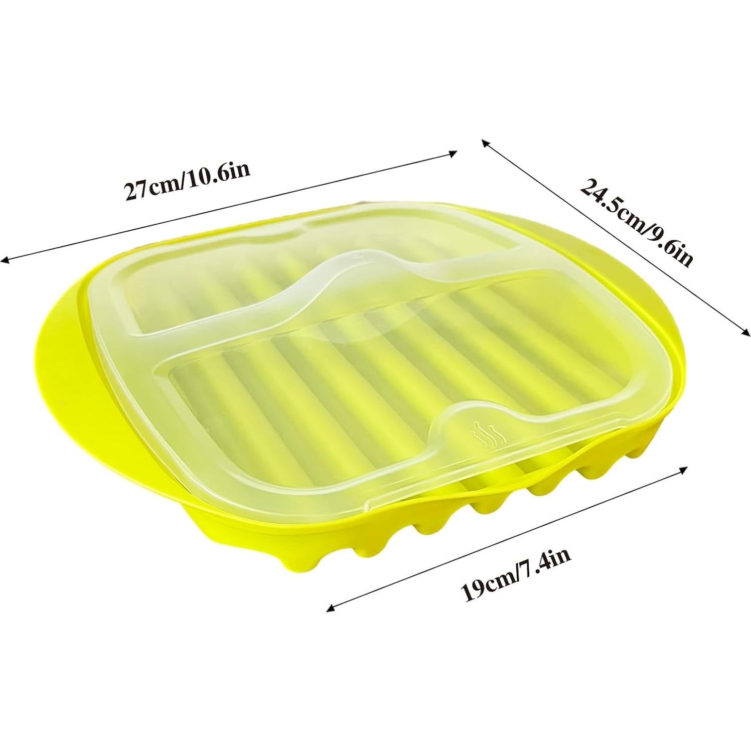 Cocinador de tocino para microondas Newkaijian verde 27x24cm