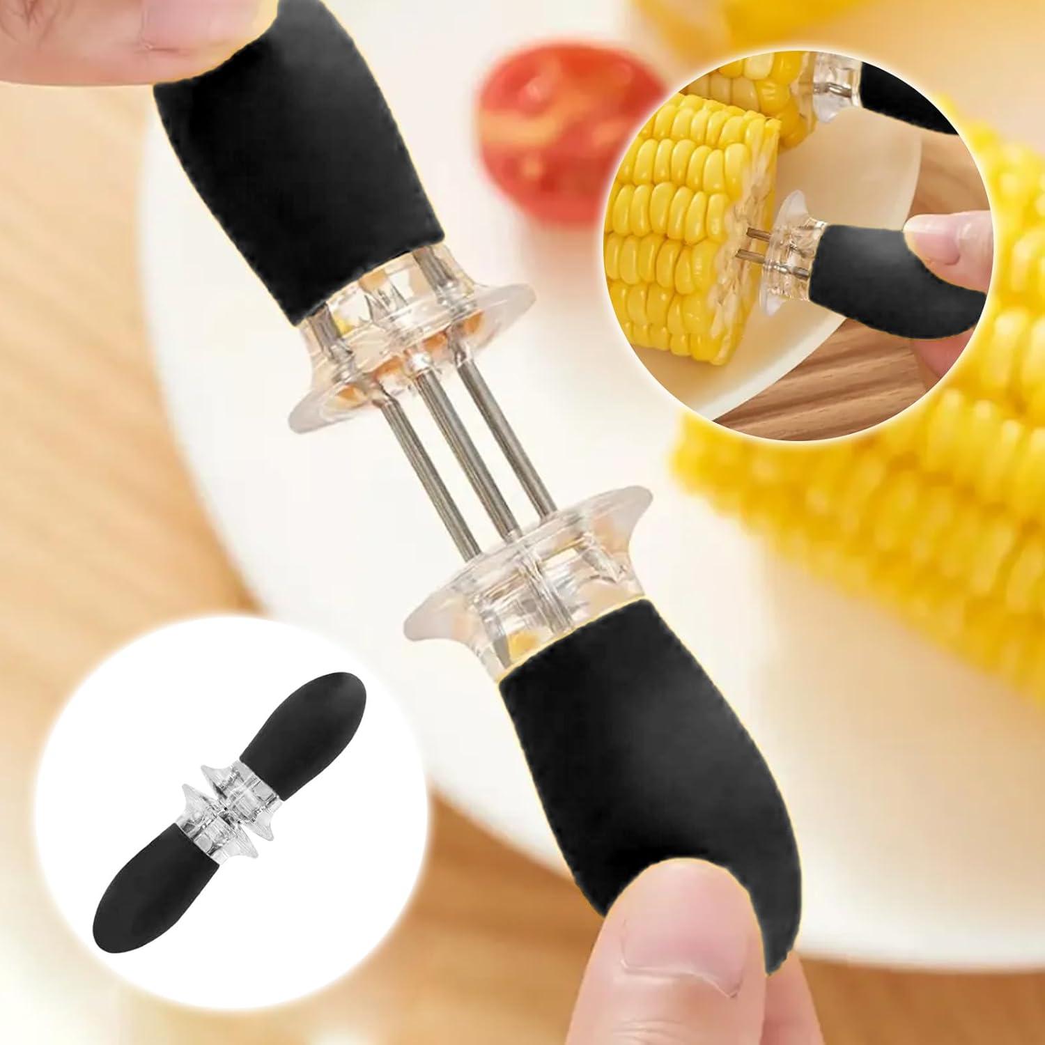 Juego de 10 Sujetadores para Mazorcas de Maíz CCDANSIYUCR - Acero Inoxidable y Silicona