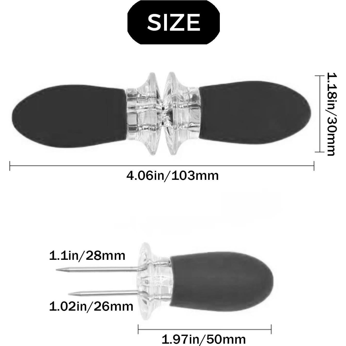 Juego de 10 Sujetadores para Mazorcas de Maíz CCDANSIYUCR - Acero Inoxidable y Silicona