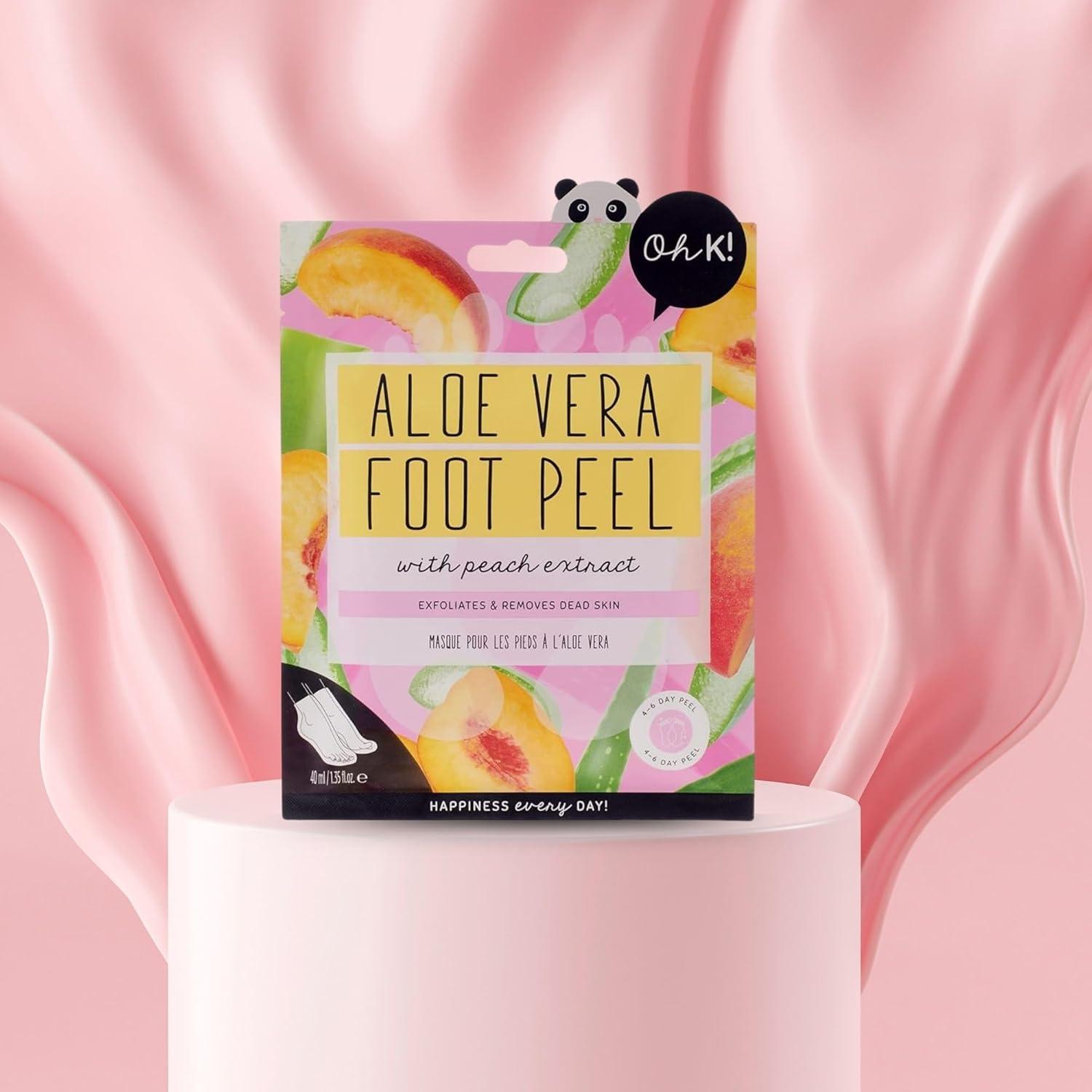 Mascarilla Exfoliante para Pies Oh K! Aloe Vera - 1 Par
