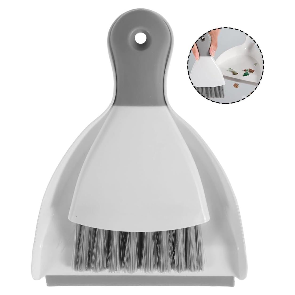 Juego de Mini Cepillo y Recogedor YMKWZ Gris 21x16cm