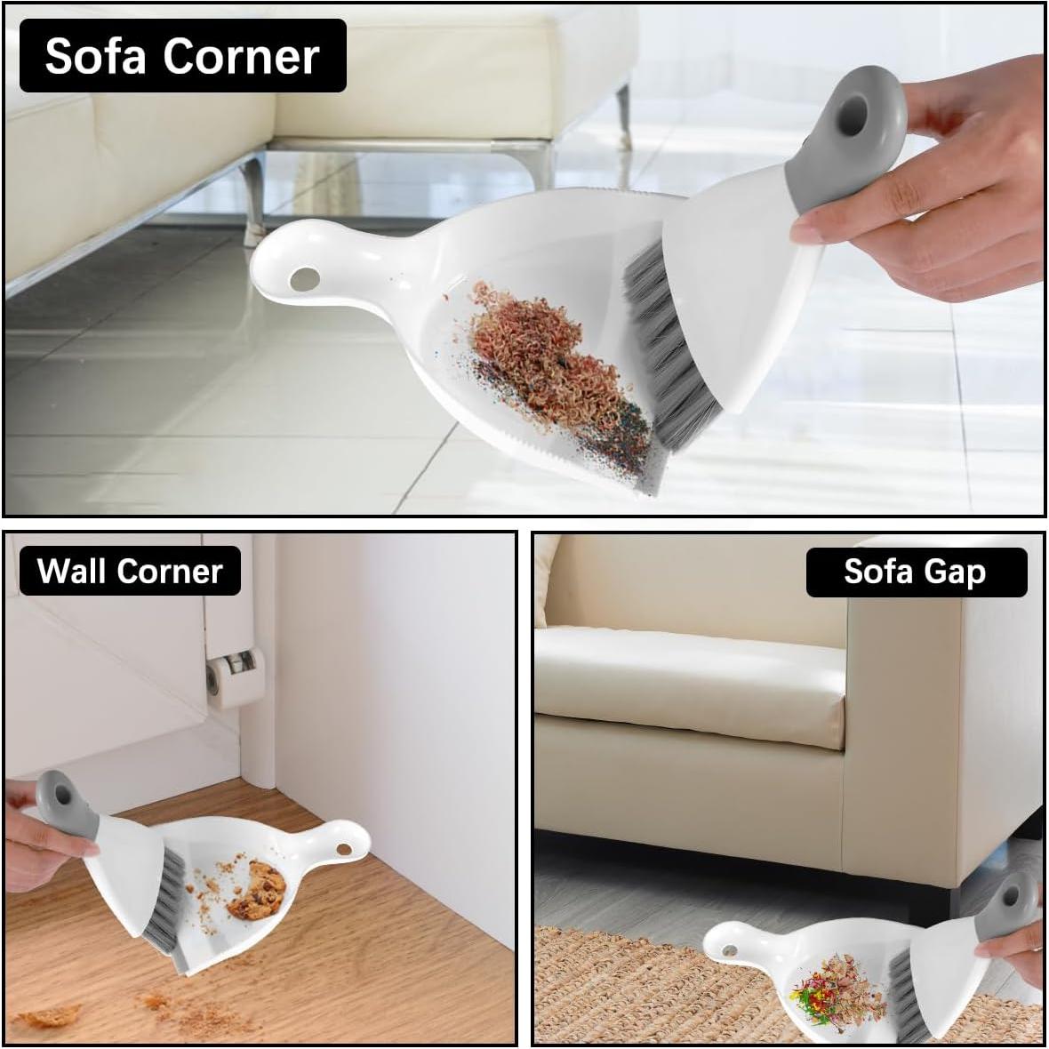 Juego de Mini Cepillo y Recogedor YMKWZ Gris 21x16cm