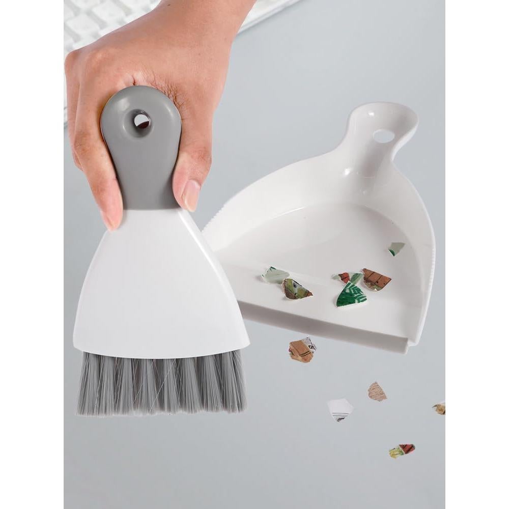 Juego de Mini Cepillo y Recogedor YMKWZ Gris 21x16cm