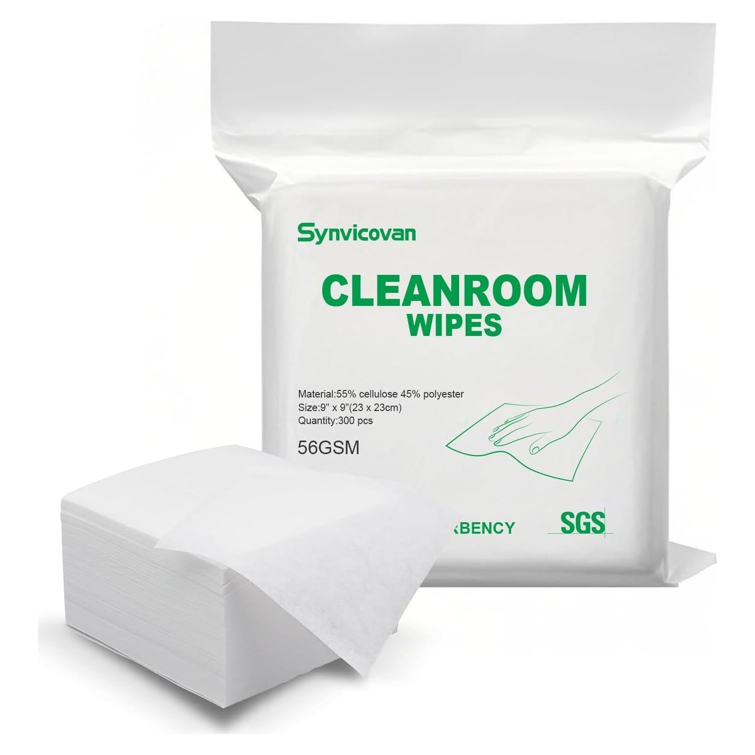 Toallitas de sala limpia Synivovan 22.86x22.86cm 300 Pcs