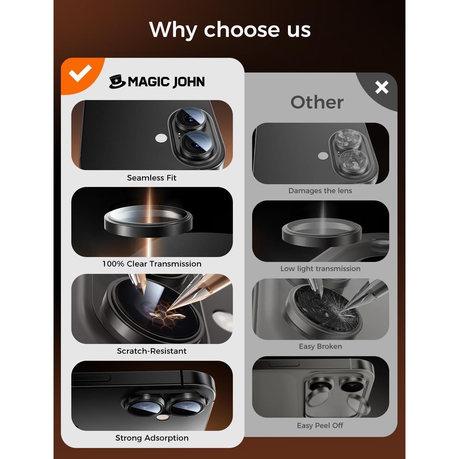 Protector de Lente de Cámara MAGIC JOHN para iPhone 17 - Vidrio Templado 9H